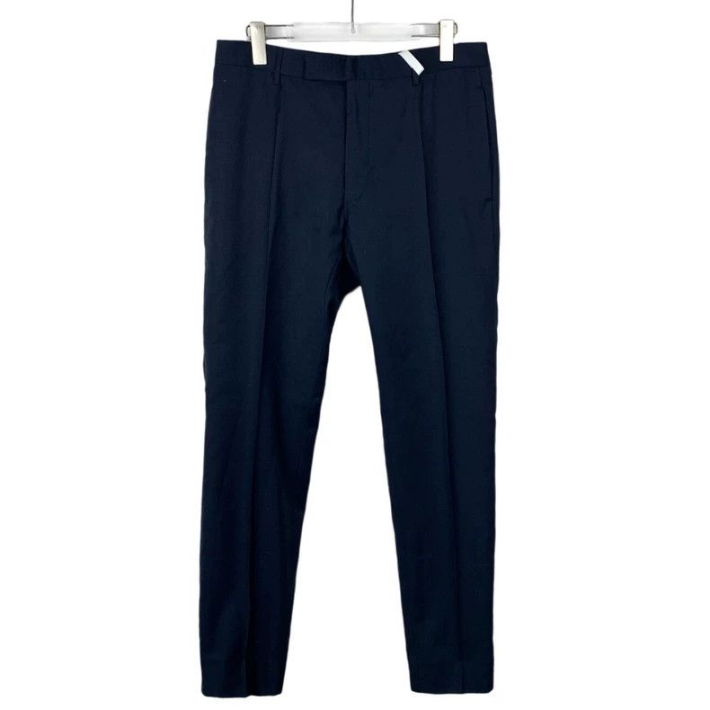 Dior Dior Dark blue mid-waisted wool straight suit trousers 2501 Size US 32 / EU 48 - 1 Thumbnail