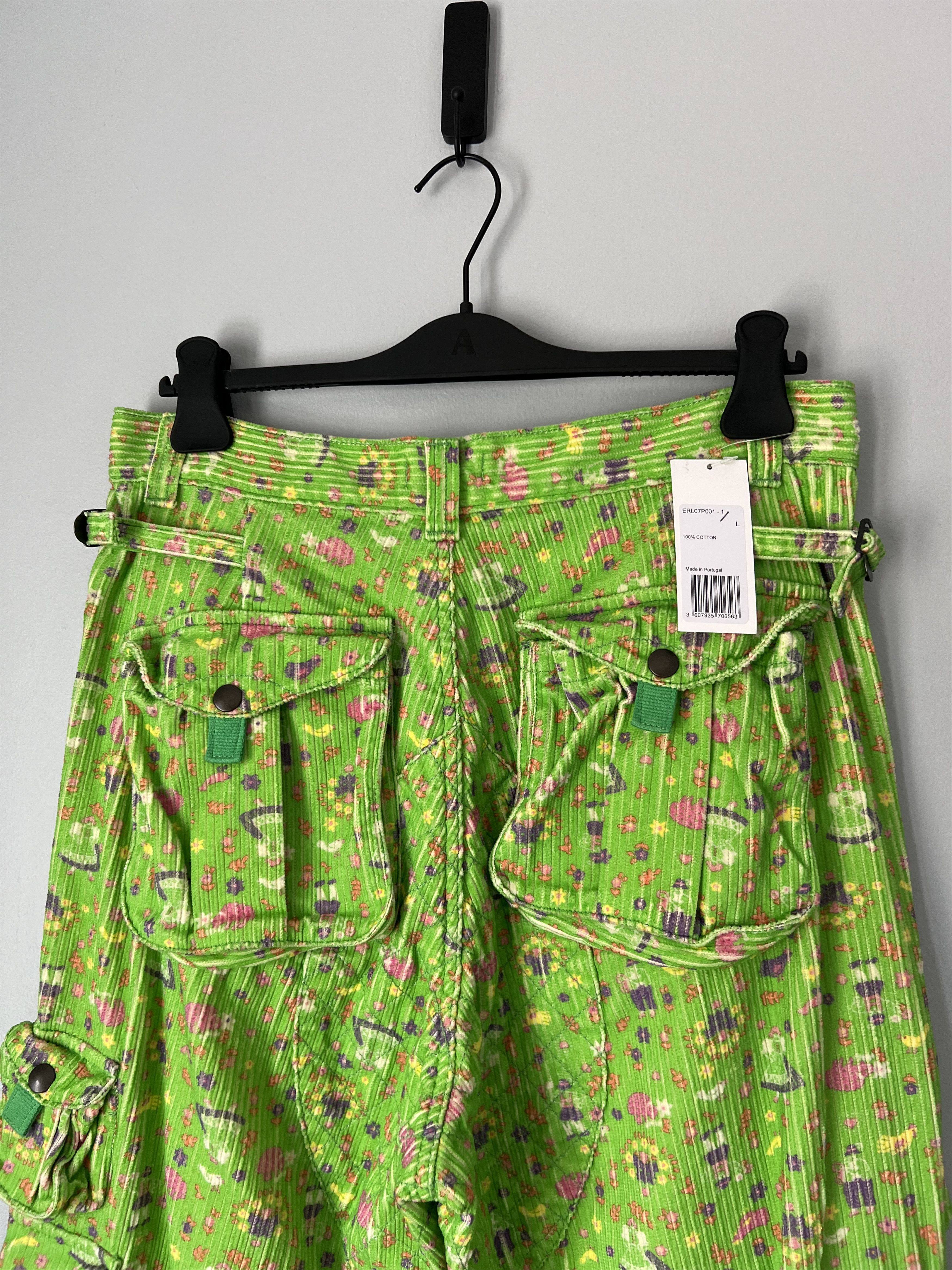 ERL ERL Printed Corduroy Cargo Pants in Green Size US 34 / EU 50 - 7 Thumbnail