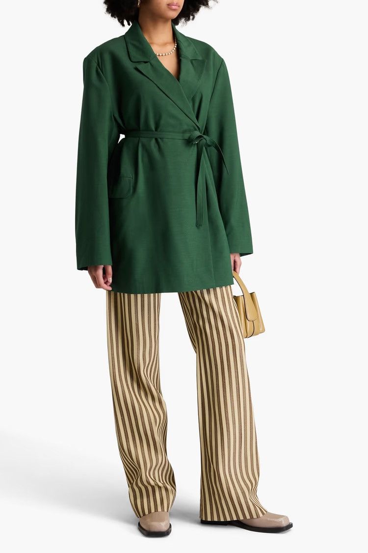 Ganni GANNI Double-breasted Crepe Blazer Forest Green size EU 36 Size S / US 4 / IT 40 - 1 Thumbnail