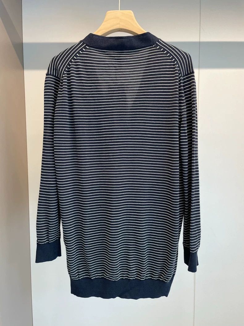 Loewe LOEWE Blue and white striped wool long sleeve sweater Size S / US 4 / IT 40 - 2 Thumbnail