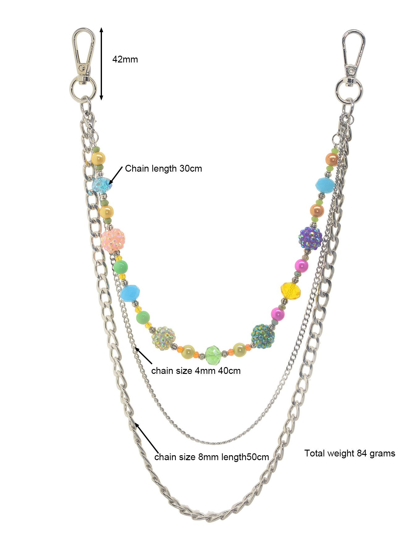 Japanese Brand × Jewelry Triple-Layer Crystal Bead Pants Chain Size ONE SIZE - 6 Thumbnail