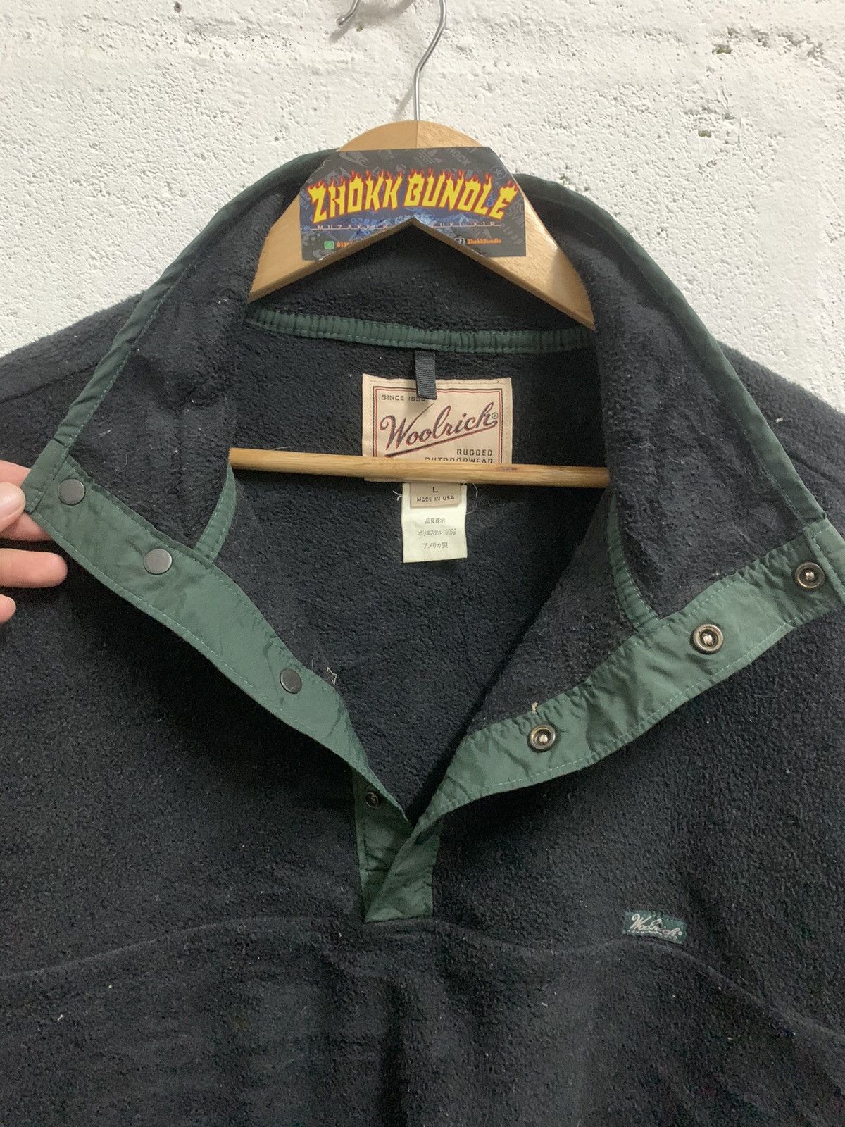 Vintage × Woolrich Woolen Mills Vintage Woolrich Fleece Half Buttom Size US L / EU 52-54 / 3 - 4 Thumbnail
