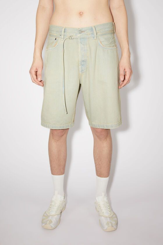 image of Acne Studios Jean Shorts in Pale Yellow, Men's (Size 33)