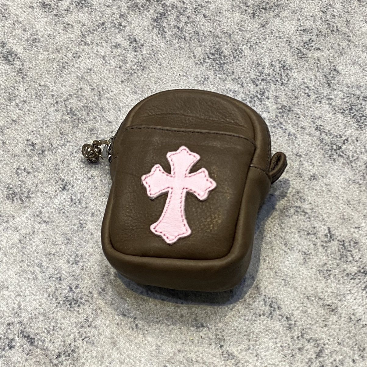 Chrome Hearts Leather cross patch AirPod case bag