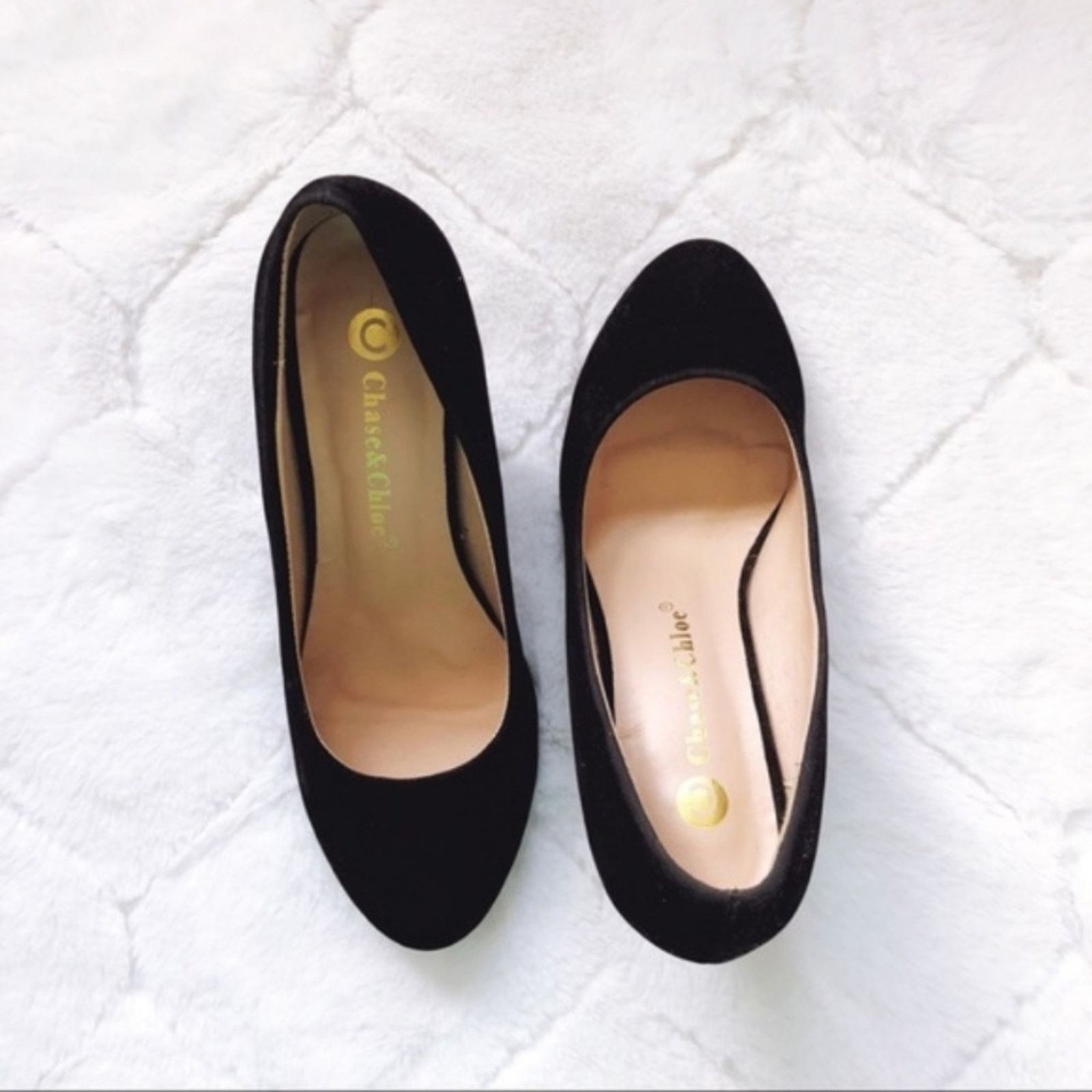 Other Chase + Chloe Black Velvet Heels Size US 6 / IT 36 - 5 Thumbnail