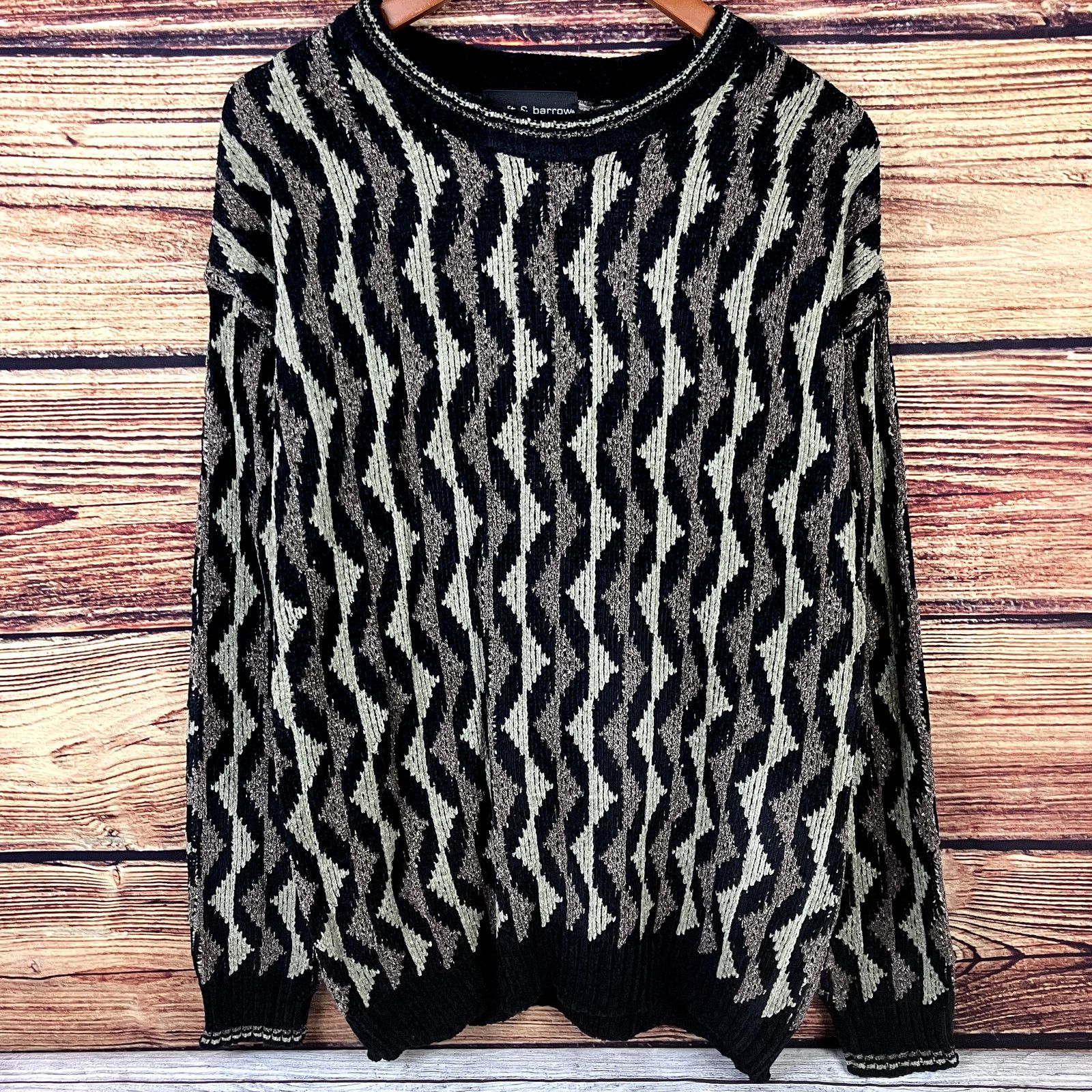 Croft & Barrow × Vintage Vintage 1990s Croft & Barrow Striped Rayon Sweater Size US L / EU 52-54 / 3 - 2 Thumbnail