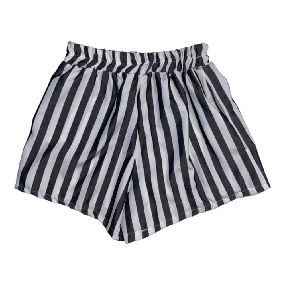 Designer Striped High Waist Shorts Size Small Size 28" / US 6 / IT 42 - 1 Thumbnail