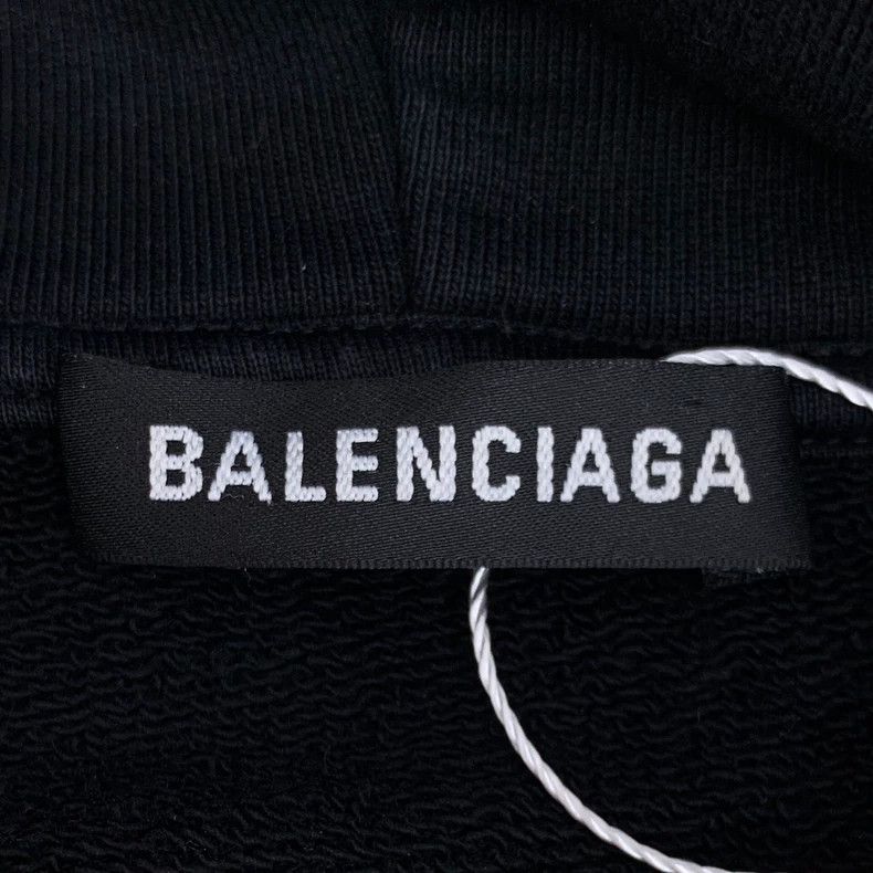 Other Balenciaga Black monogrammed logo embroidered cotton hoode Size US XL / EU 56 / 4 - 6 Thumbnail