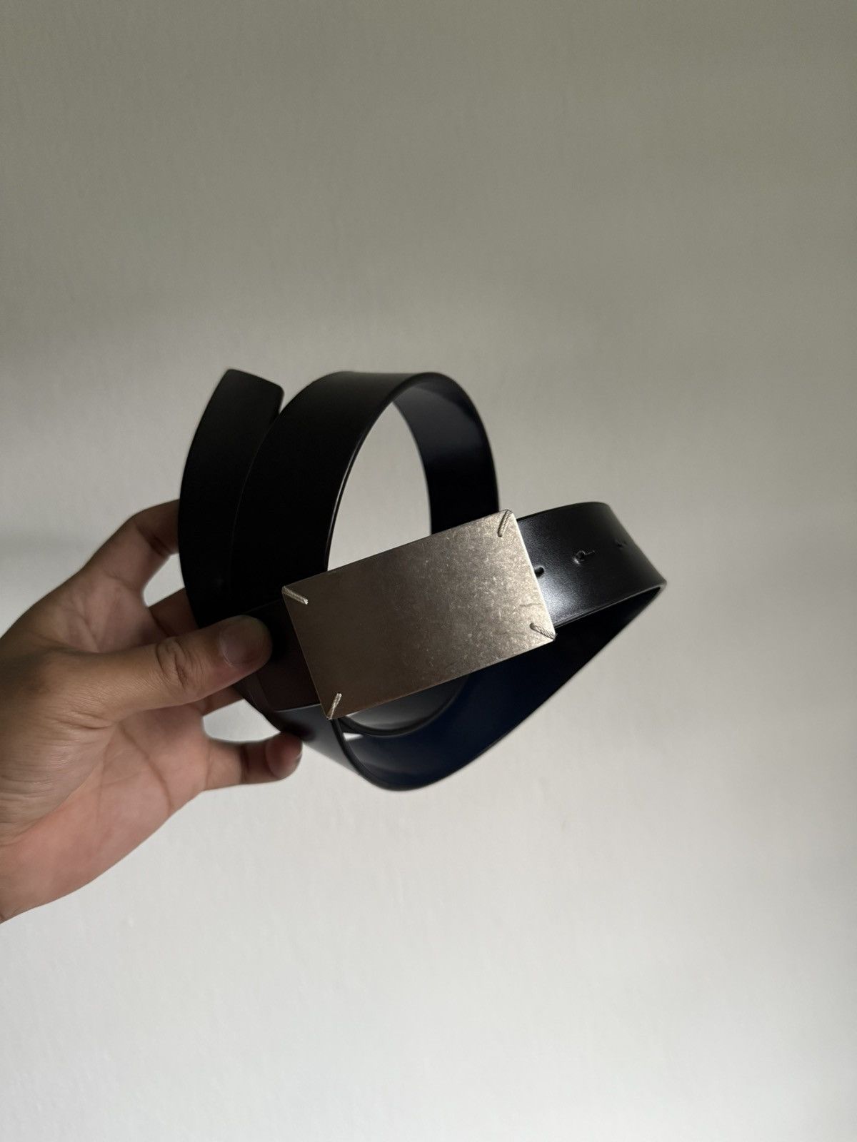 Iconic Maison Margiela Four Stitch Leather Belt