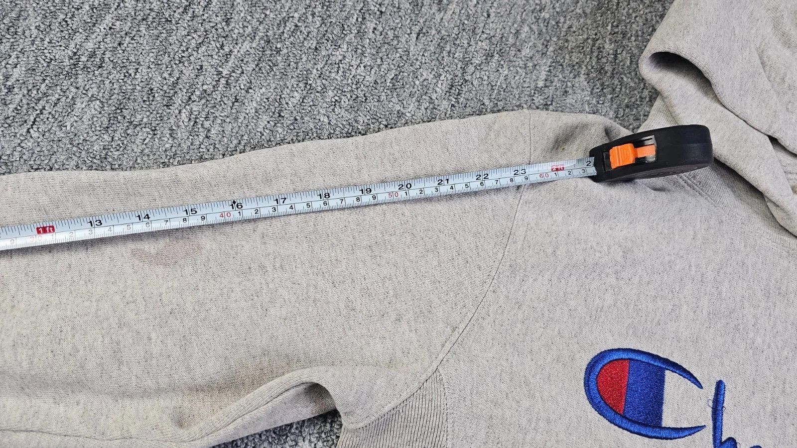 Carhartt Champion Reverse Weave Script Hoodie Gray Hooded Men M Size US M / EU 48-50 / 2 - 11 Thumbnail