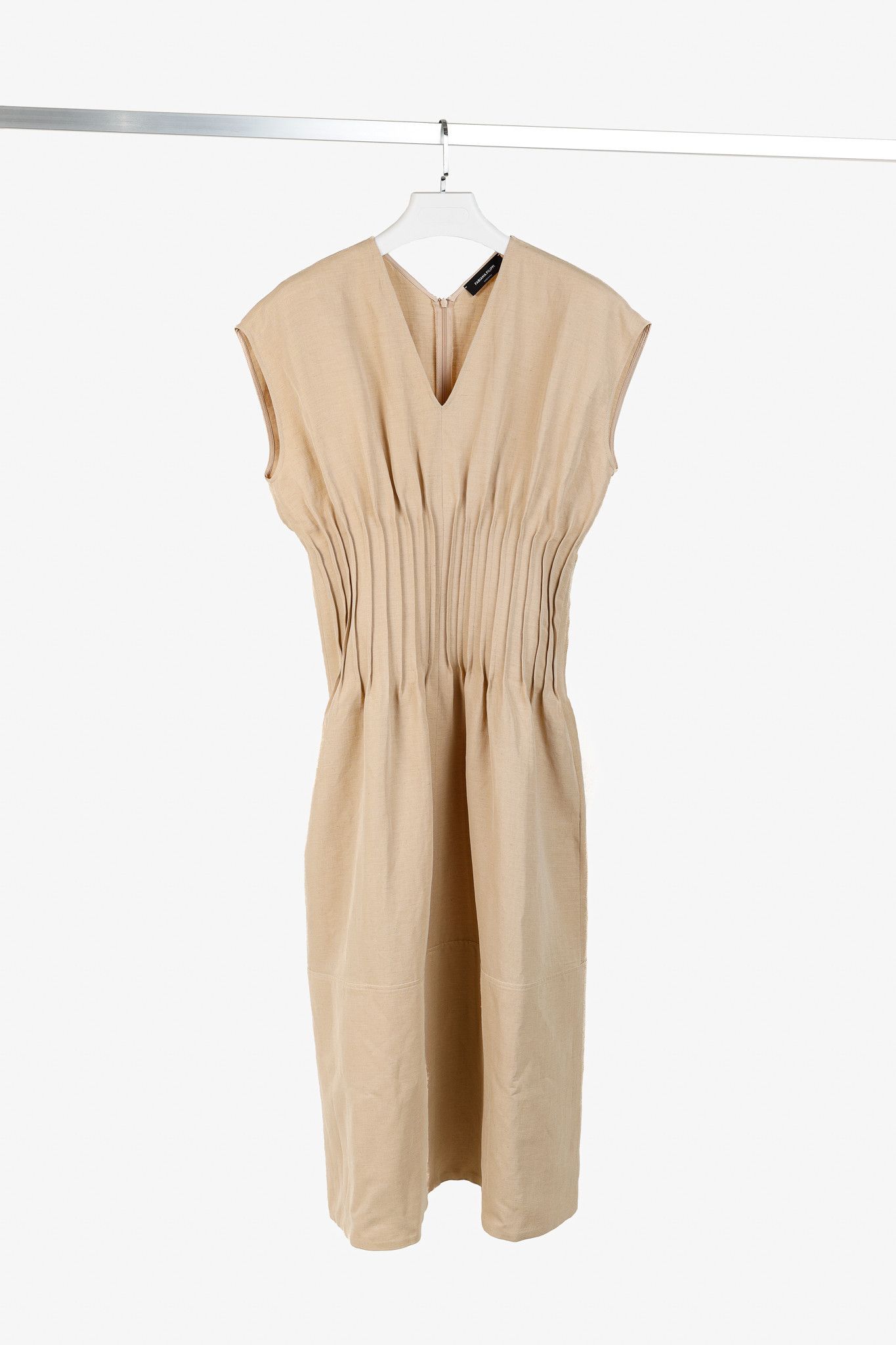 Fabiana Filippi Fabiana Filippi Cinched Pintucked Linen Twill Midi Dress Size S / US 4 / IT 40 - 1 Thumbnail