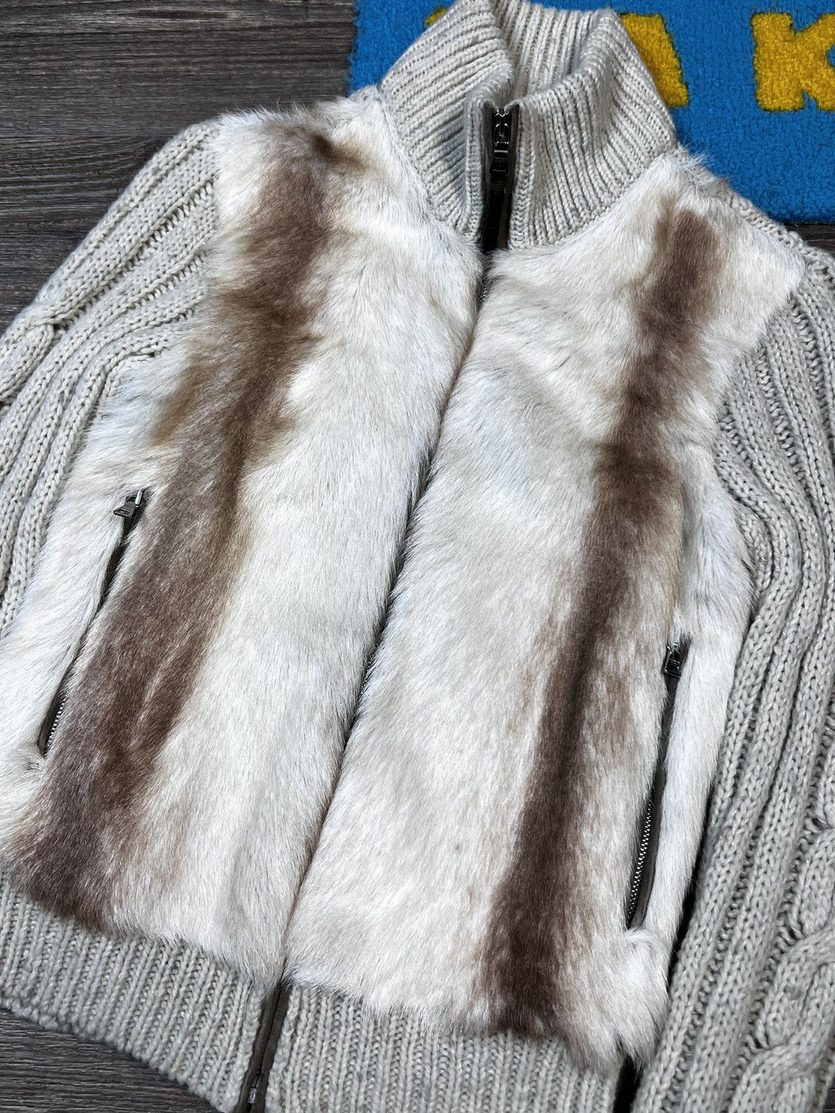 Prada Vintage 2006 Prada Full Zip Knit Goat Fur Sweater Jakcet Size S / US 4 / IT 40 - 6 Thumbnail