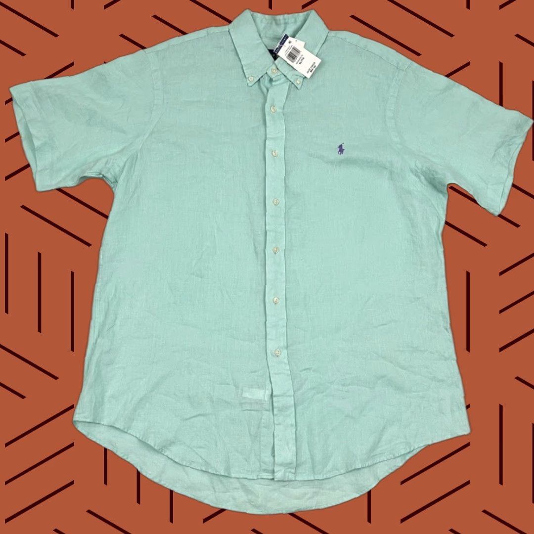 Ralph Lauren Ralph Lauren Shirt Mens XL Bermuda Blue 100% Linen Button-Down Pony Summer Prep Size US XL / EU 56 / 4 - 1 Thumbnail