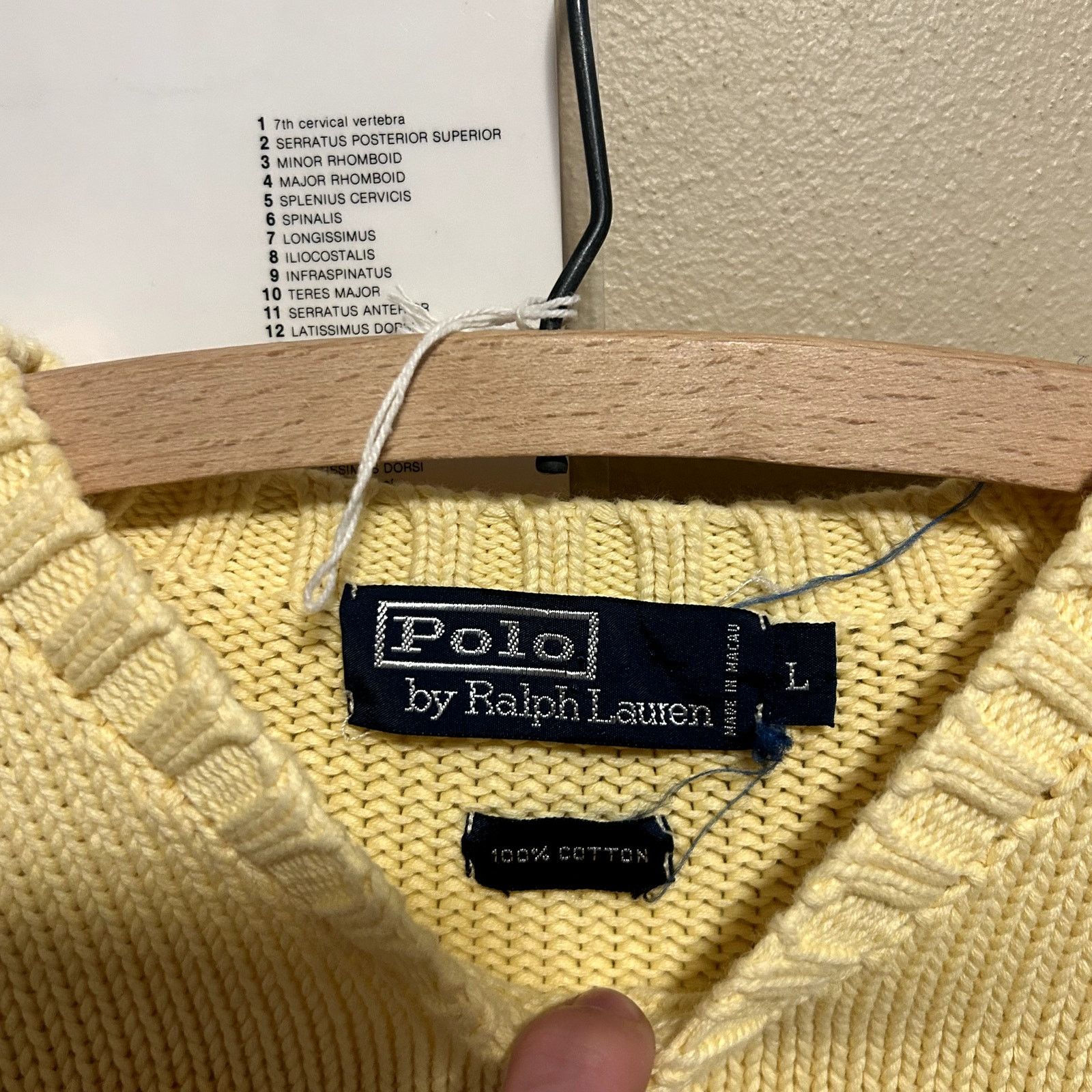 Polo Ralph Lauren Polo Knit Yellow Sweater V-Neck Large Stained Size US L / EU 52-54 / 3 - 4 Thumbnail