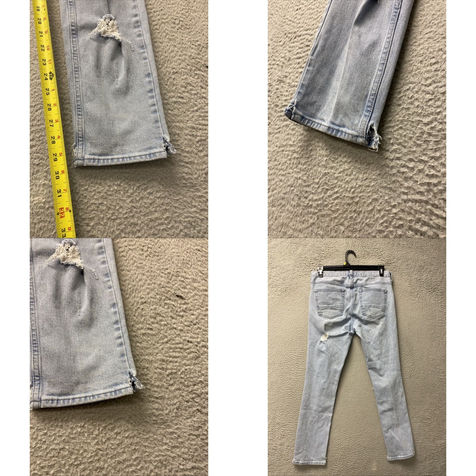 Pacsun Pacsun Men Skinny Denim Jeans Distressed Stretch 32x30 Light Blue Slim Fit Casual Size US 32 / EU 48 - 8 Thumbnail