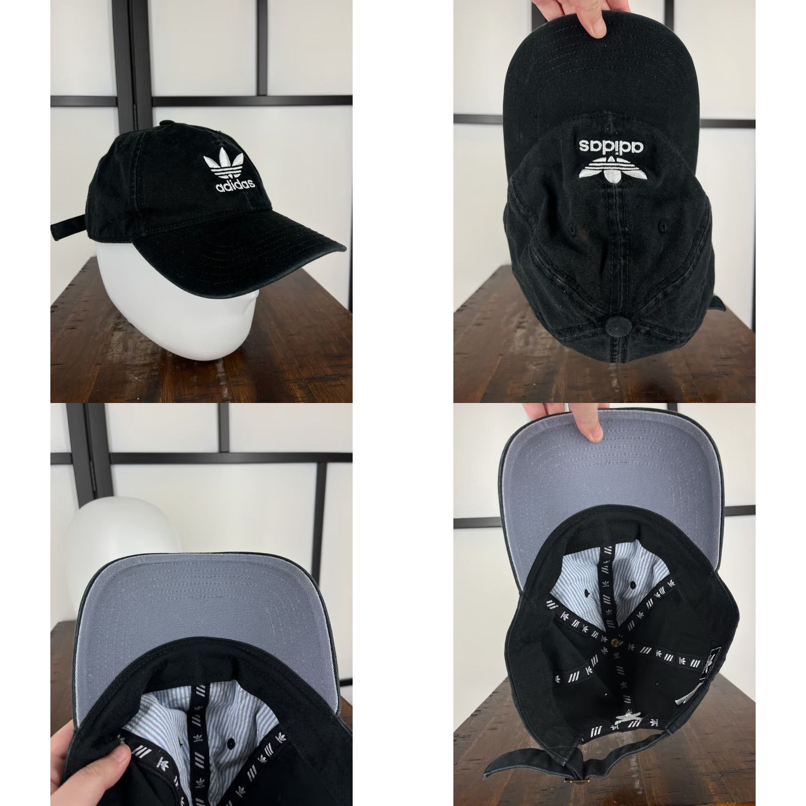 Adidas Adidas Hat Cap Baseball Adjustable One Size Black 100% Cotton Golf Golfer Mens Cap Size ONE SIZE - 8 Thumbnail