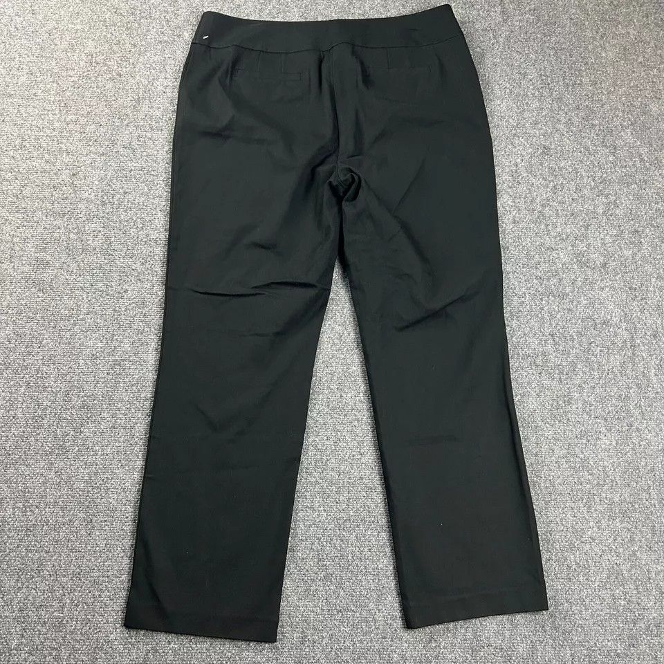 Chicos Chico's Pants Womens 2.5 Short Black Straight Leg Trousers Size 36" / US 14 / IT 50 - 6 Thumbnail