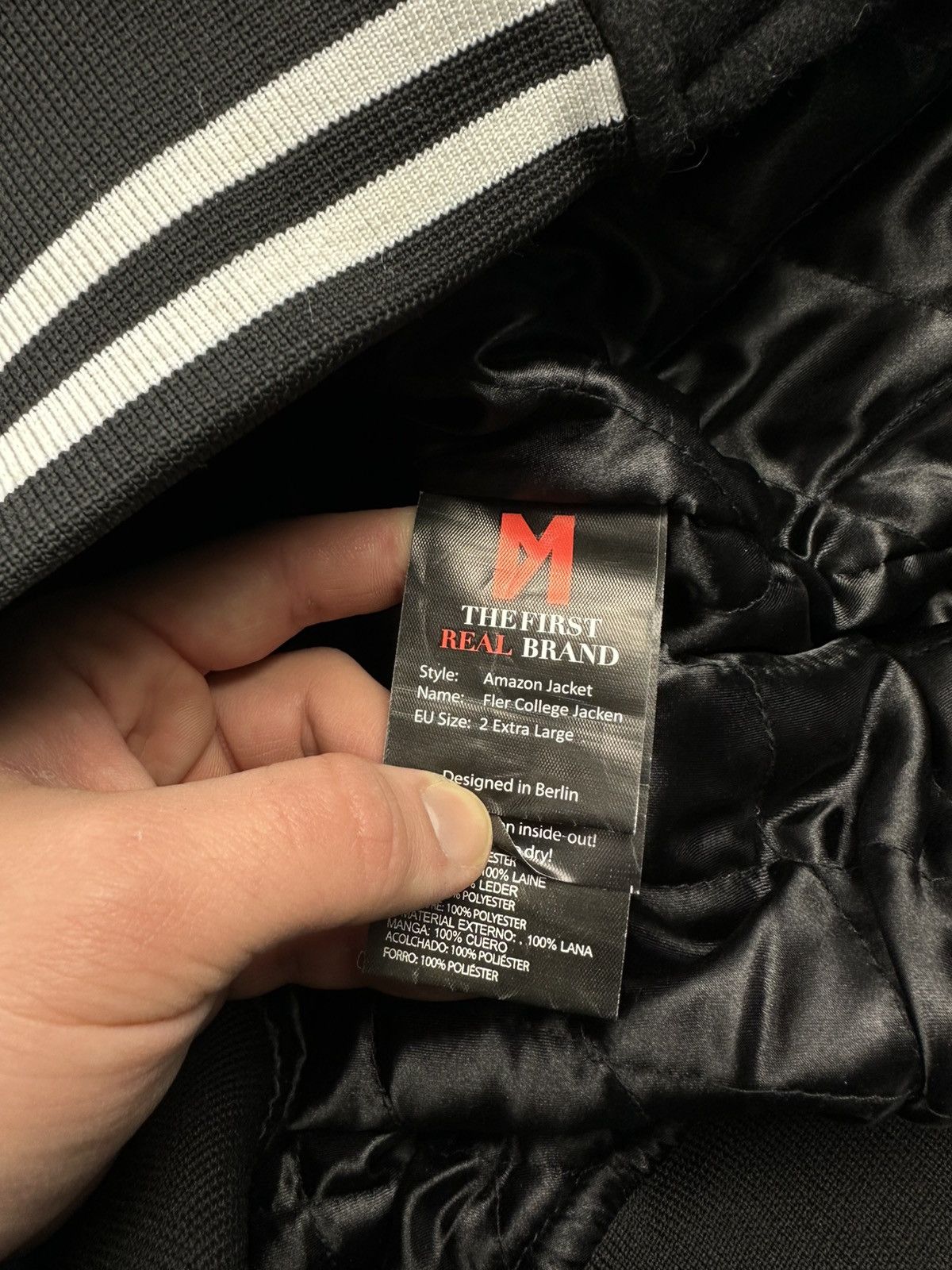 Other Fler Frank White bomber Varsity wool Jacket leather sleeve Size US XXL / EU 58 / 5 - 4 Thumbnail