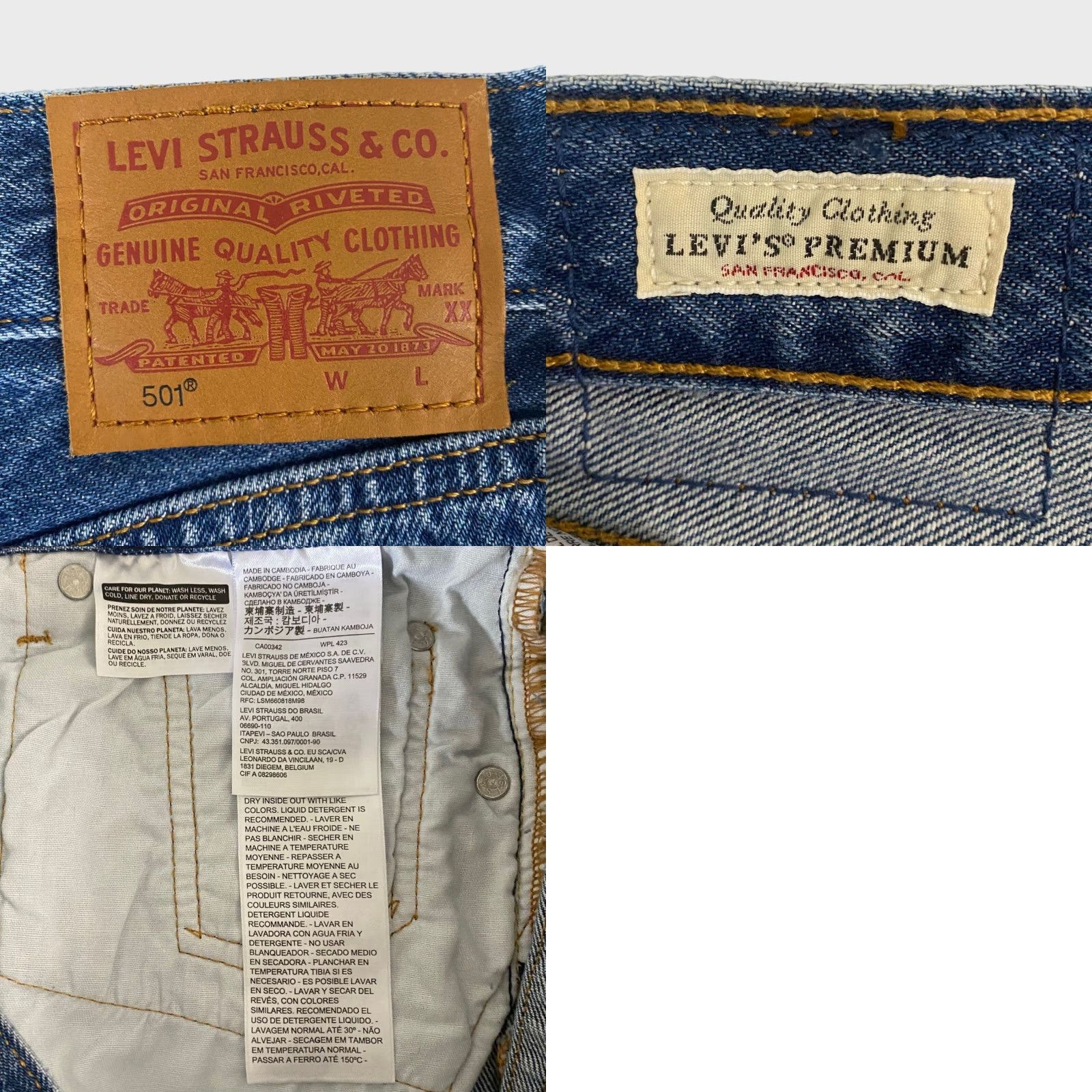 Levi's LEVIS Premium 501 Button Fly Cutoff Shorts Blue Denim Womens Size 27 Size 27" / US 4 / IT 40 - 8 Thumbnail