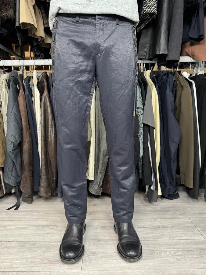 Dirk Bikkembergs 2000s Dirk Bikkembergs Navy Laced Contemporary Pants Size US 30 / EU 46 - 4 Thumbnail
