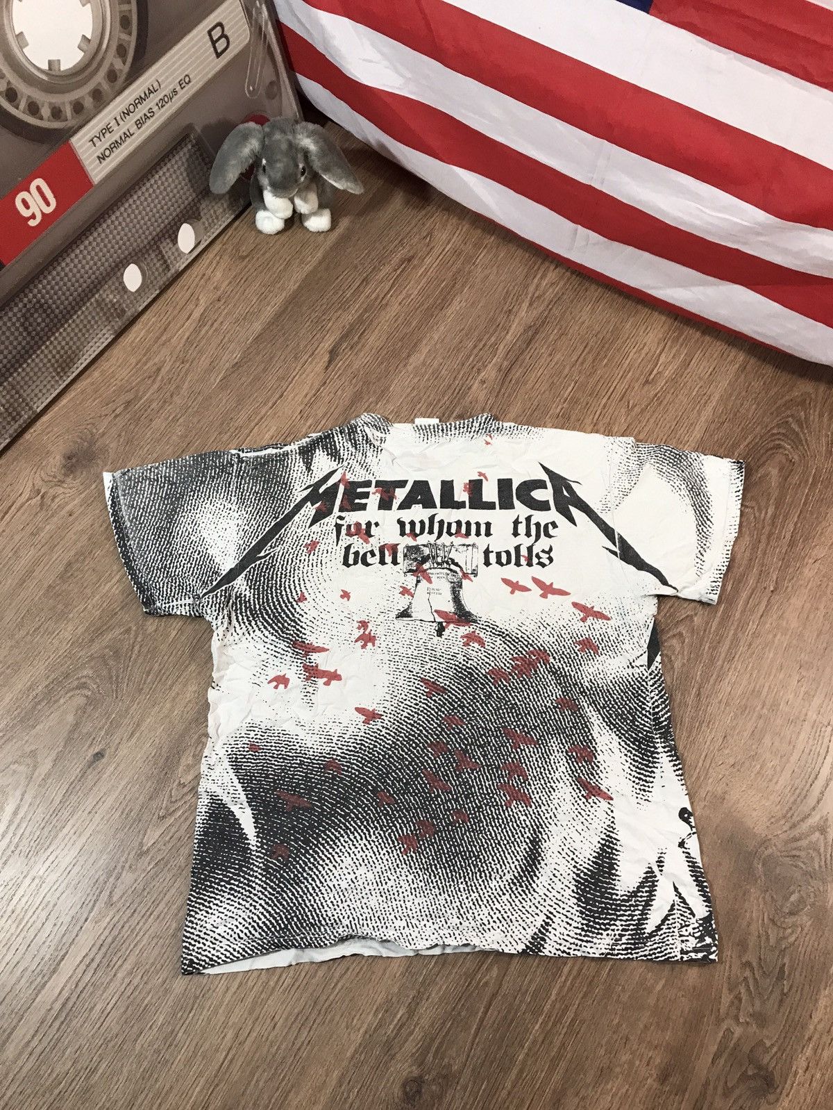 Metallica × Vintage Vintage Metallica All Print Over White Tee (Korn) Size US L / EU 52-54 / 3 - 4 Thumbnail