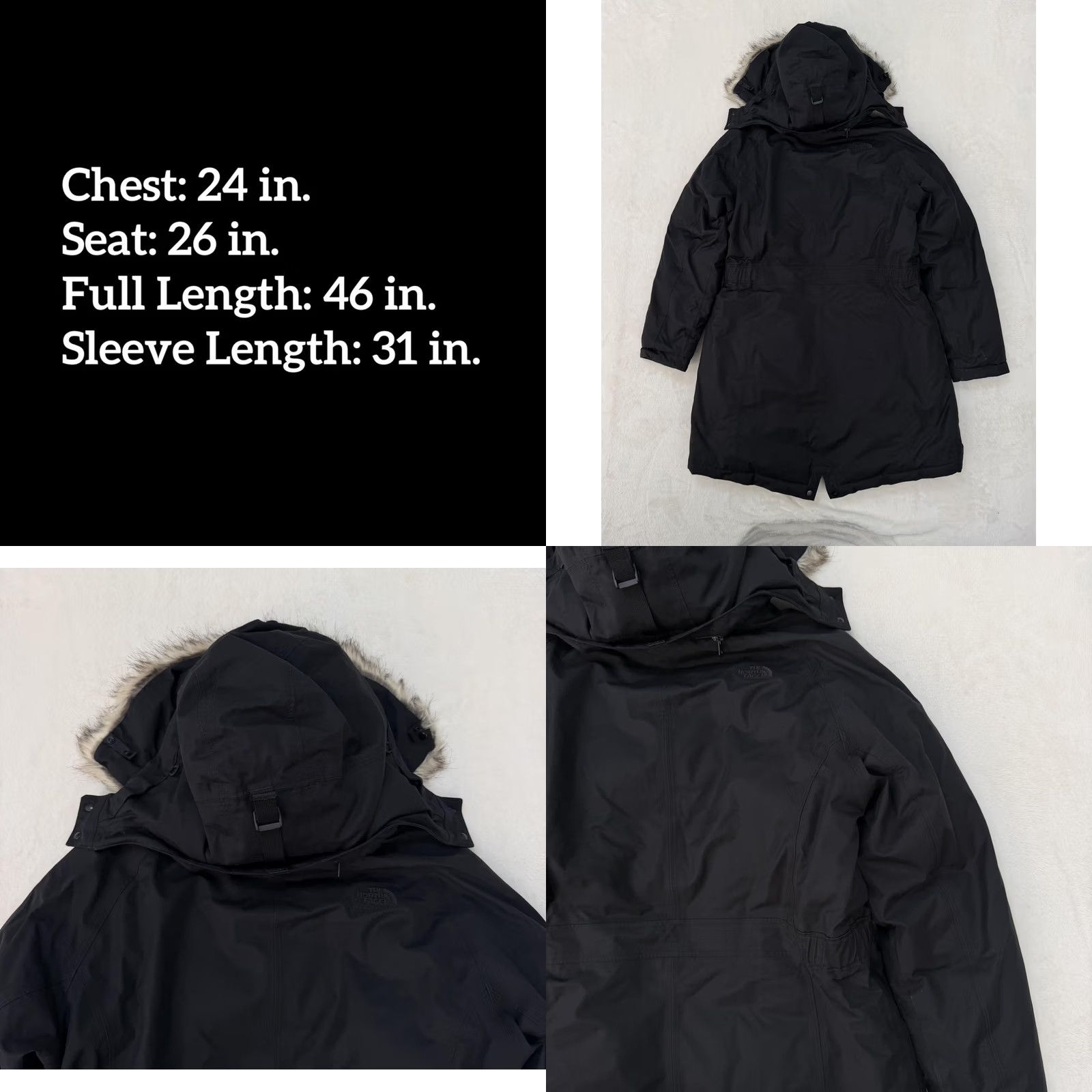 The North Face The North Face Coat Womens XL Black Insulated Hooded Full Zip Fur Trim Long Jacket Size XL / US 12-14 / IT 48-50 - 8 Thumbnail