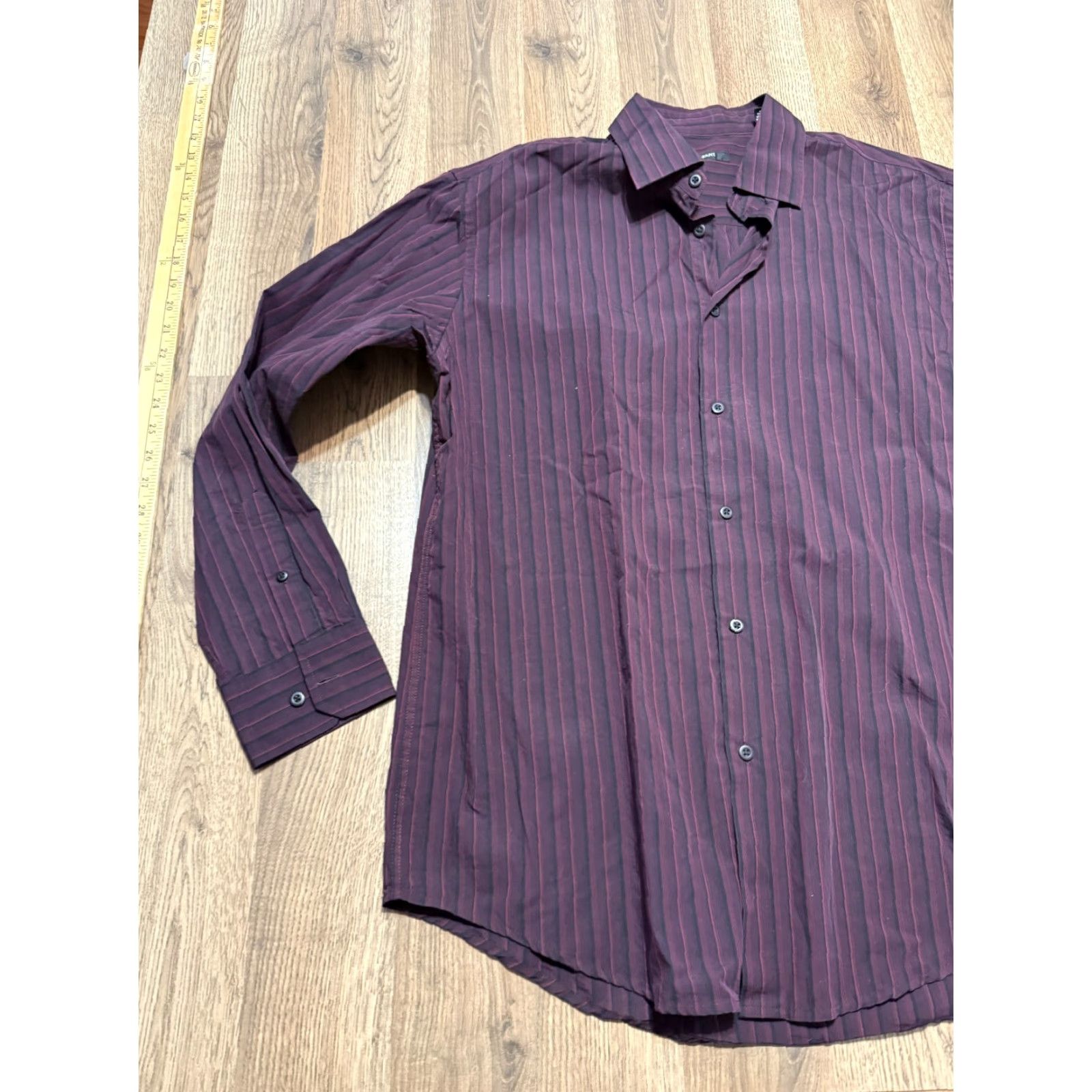Alfani Alfani Shirt Men’s Size Large Red Black Stripe Long Sleeve Button Up Shirt Size US L / EU 52-54 / 3 - 3 Thumbnail