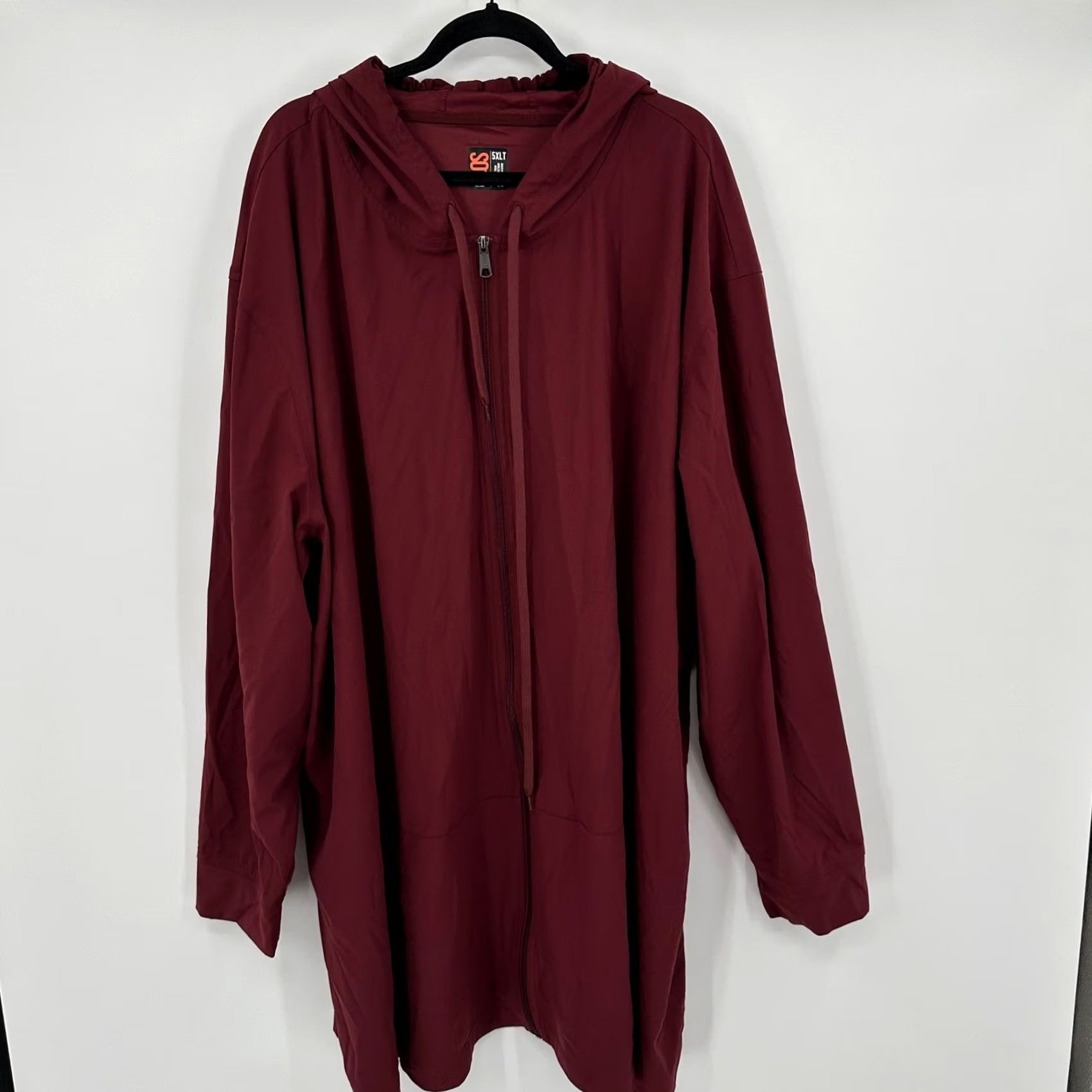 Vintage DXL Society of One Mens Burgundy Full Zip Hooded Longline Jacket 5XLT Size US XXL / EU 58 / 5 - 2 Thumbnail