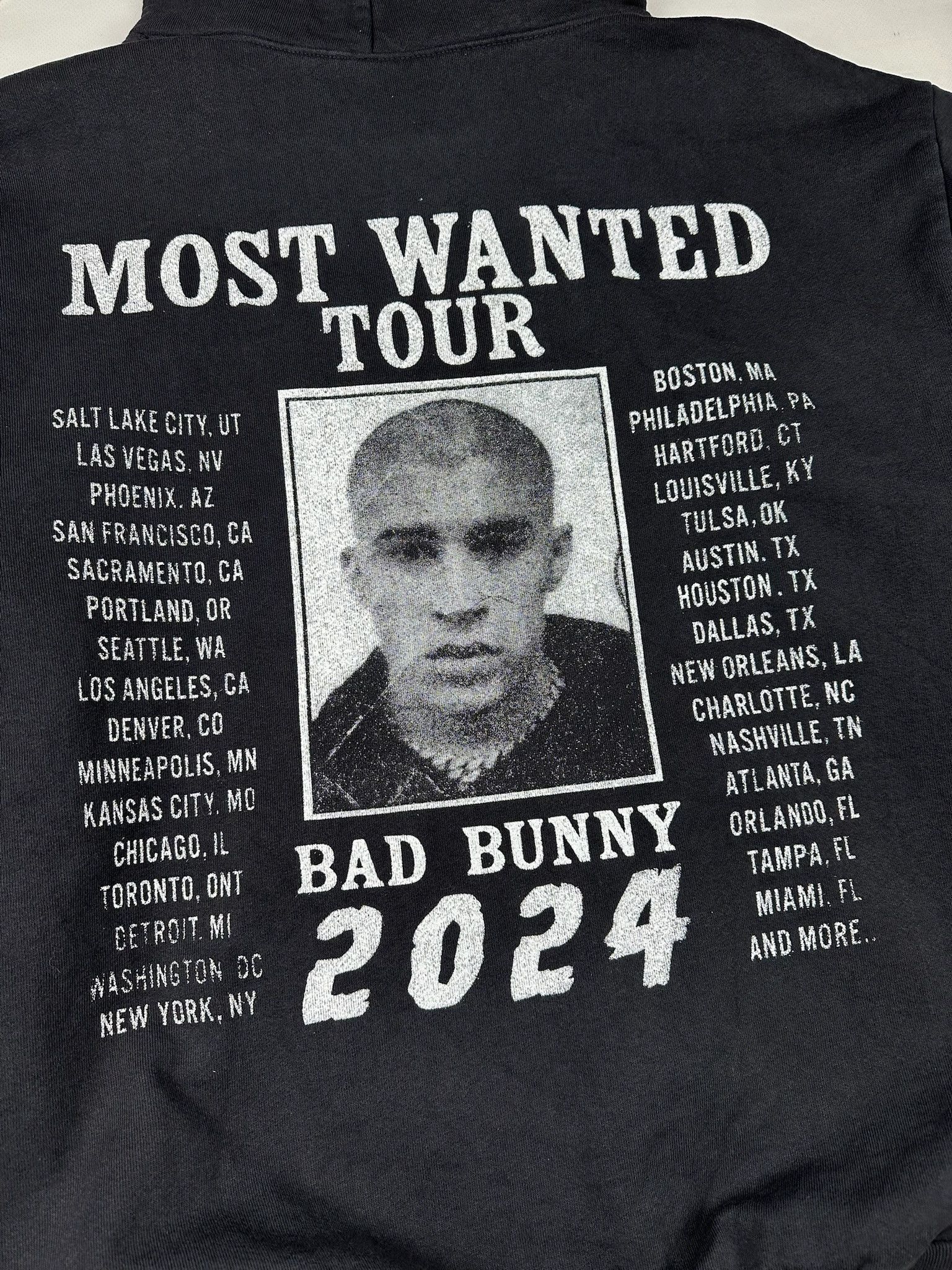 Vintage Bad Bunny Most Wanted Tour Black Hoodie Size US XL / EU 56 / 4 - 5 Thumbnail