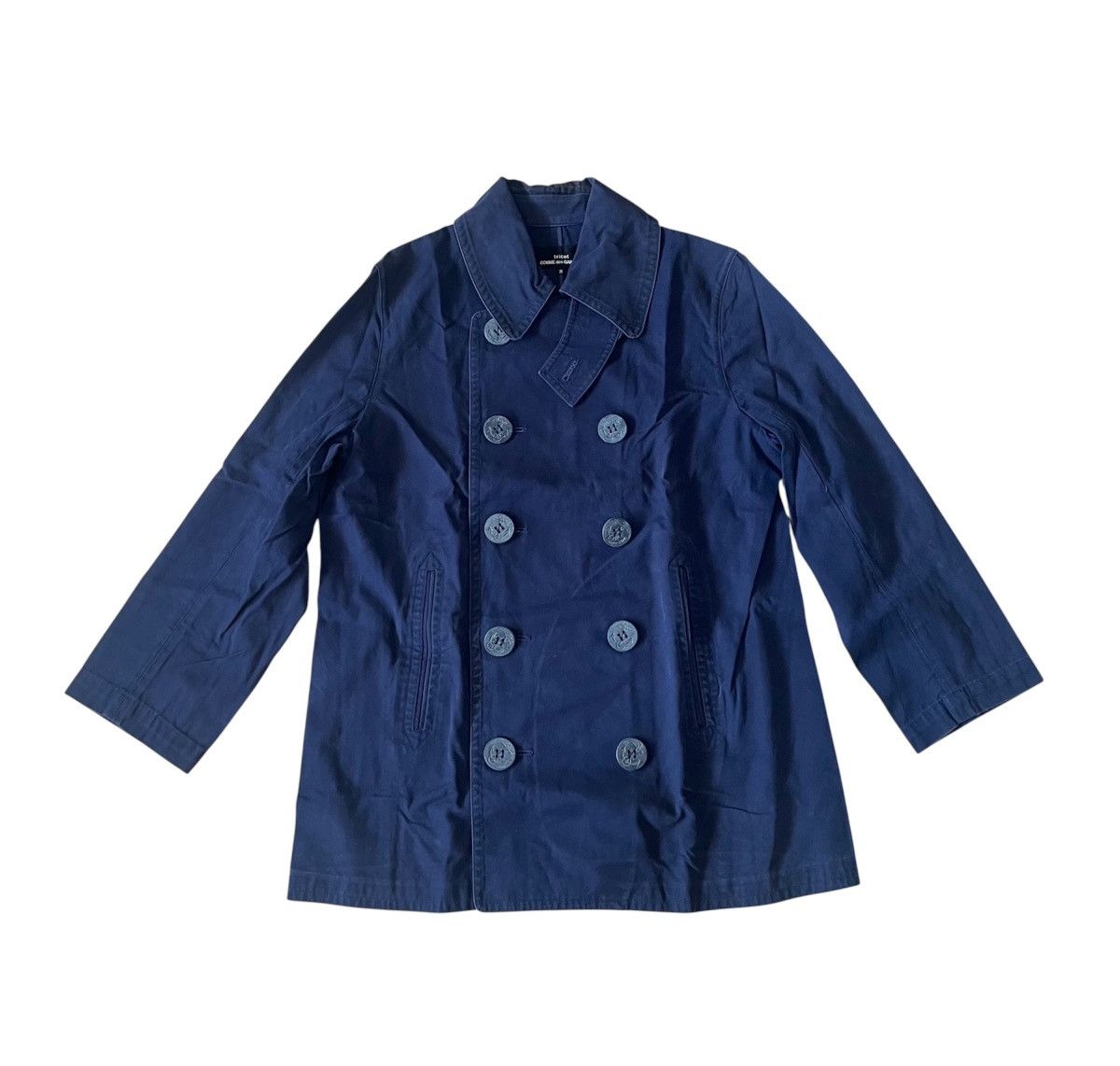 Comme des Garcons Tricot cdg AD2004 double breasted dark navy trench jacket Size US S / EU 44-46 / 1 - 1 Thumbnail