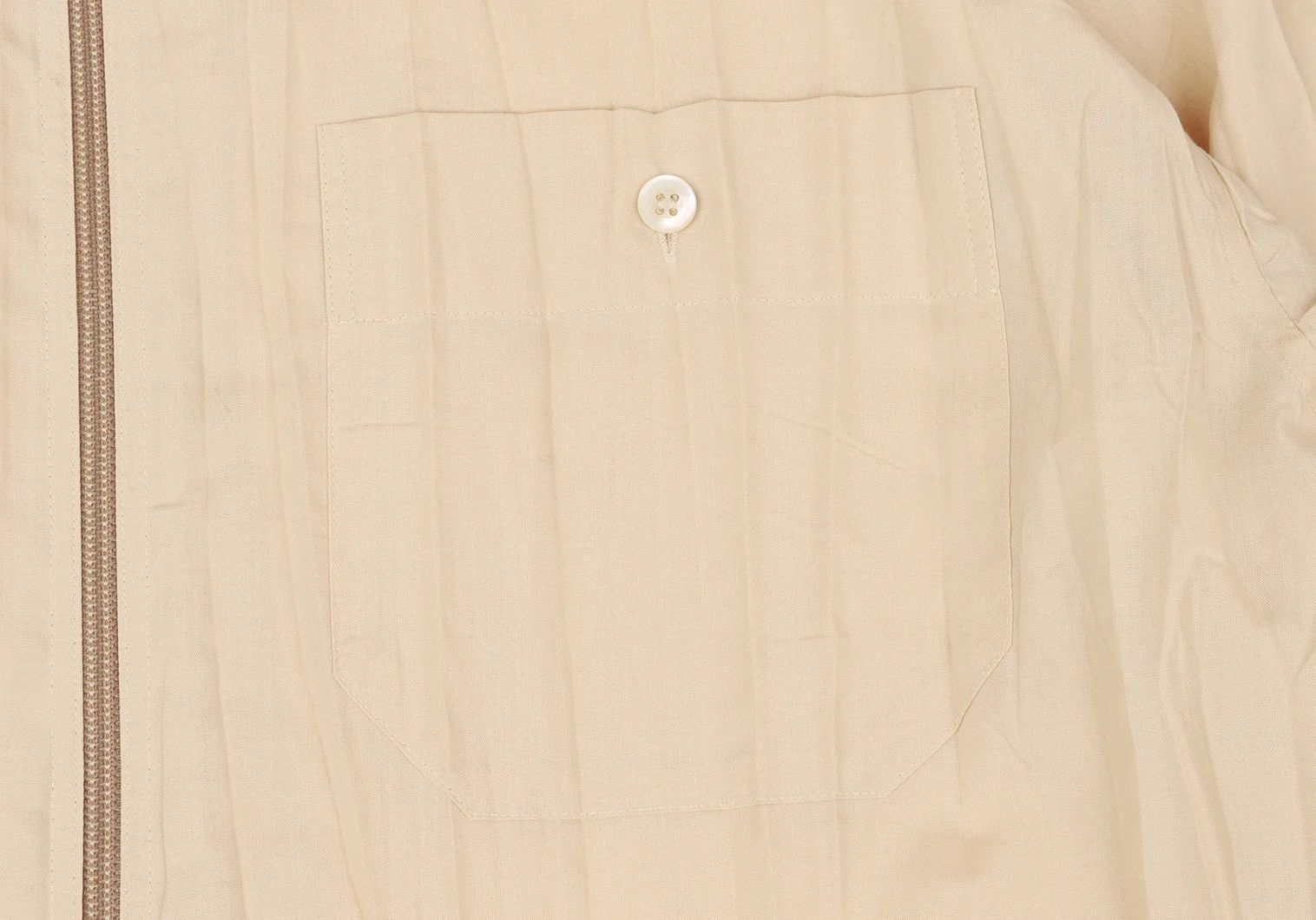 Issey Miyake Band Collar Zip-Up Shirt in Beige, Size M Size US M / EU 48-50 / 2 - 5 Thumbnail