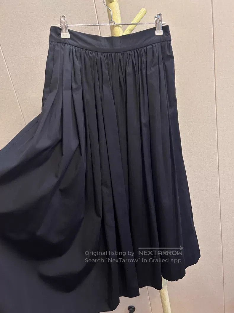 Dries Van Noten Dries Van Noten Black Pleated Long Midi Skirt Size 35" - 3 Thumbnail