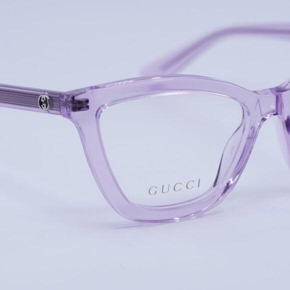 Gucci 🕶️ New Gucci GG1686O 008 Eyeglasses - Transparent Violet Size ONE SIZE - 4 Thumbnail