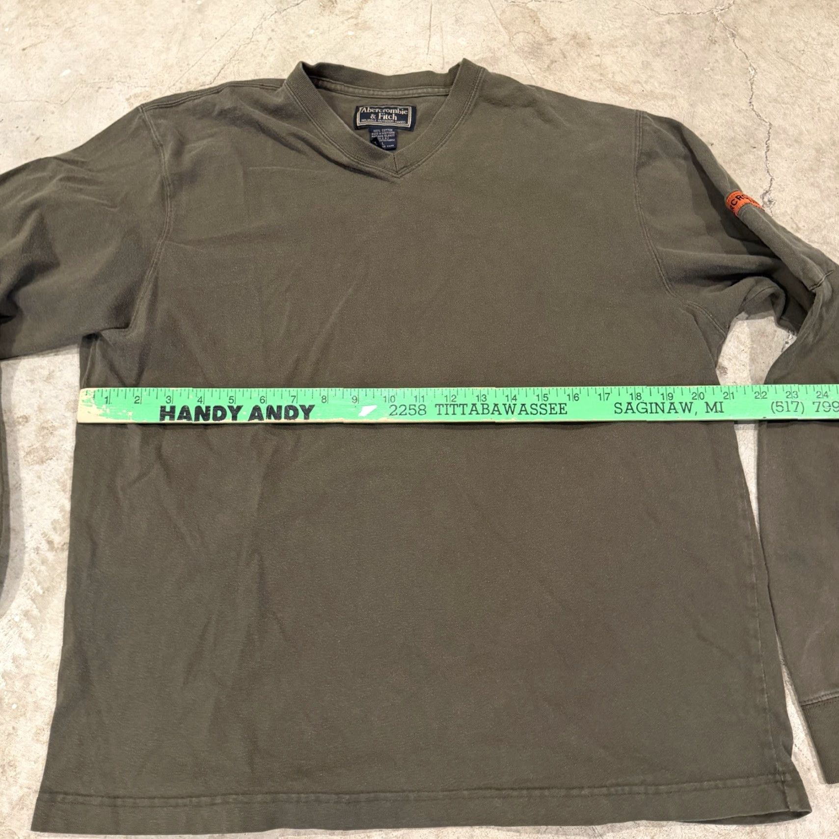 Abercrombie & Fitch VINTAGE Abercrombie & Fitch Shirt M Army Green Logo V Neck T-Shirt Men 90s Retro Military Size US M / EU 48-50 / 2 - 5 Thumbnail