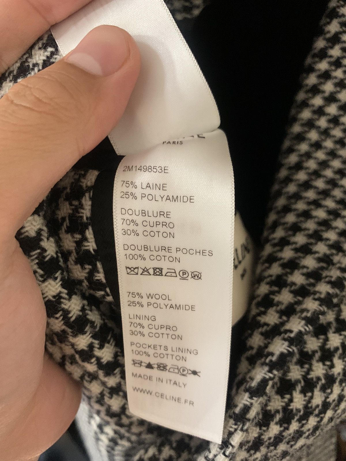 Celine Celine 2019FW Houndstooth Wool coat Size US M / EU 48-50 / 2 - 5 Thumbnail