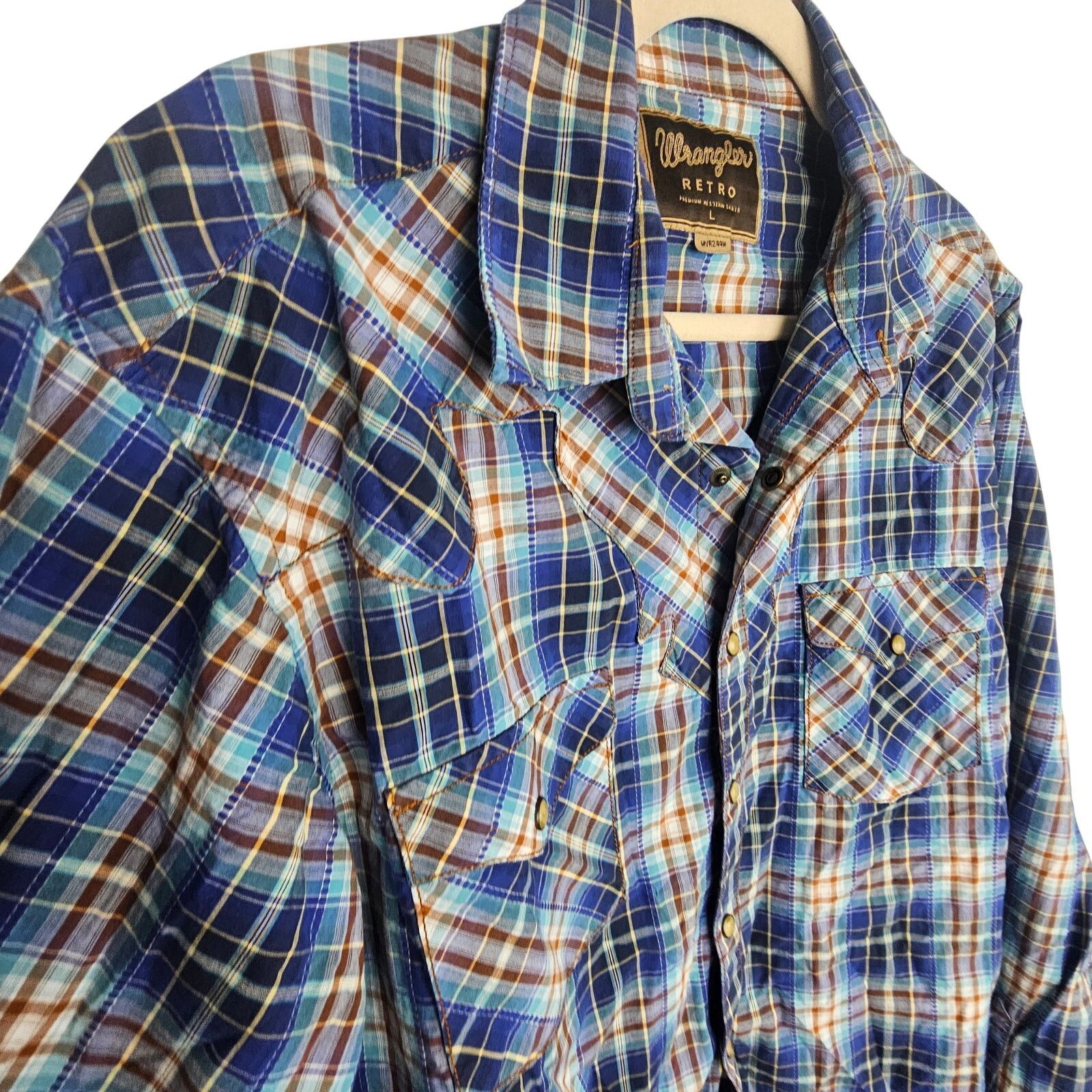 Wrangler Wrangler Retro Men Western Shirt Pliad Size L Country Cowboy Size US L / EU 52-54 / 3 - 5 Thumbnail