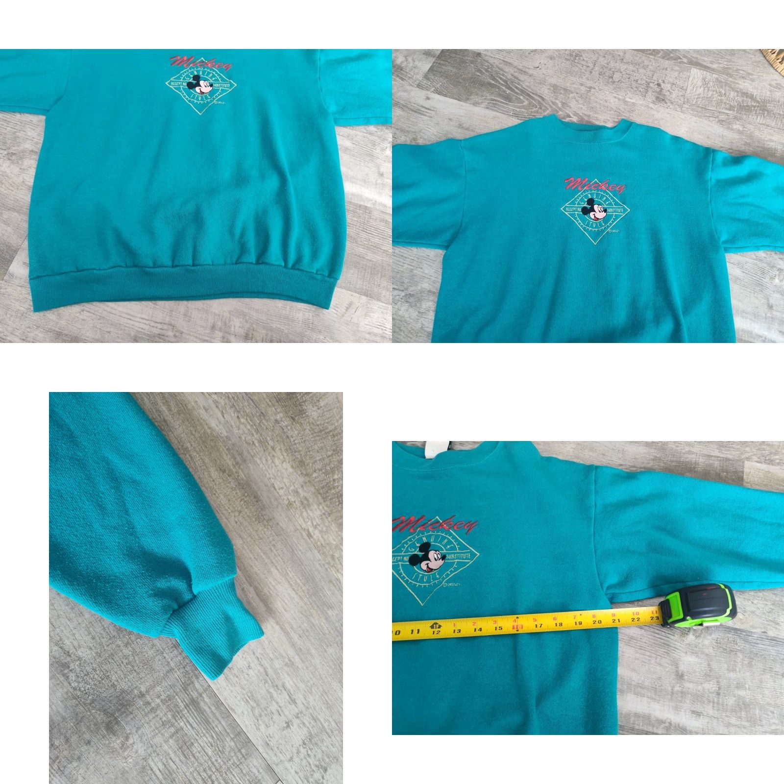 Mickey Unlimited Vintage Mickey Unlimited Velva Sheen Disney Mickey Mouse Sweatshirt USA Made M Teal Size US M / EU 48-50 / 2 - 8 Thumbnail
