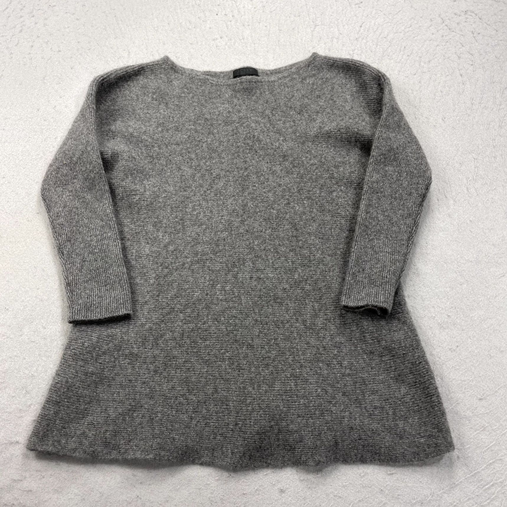 J.Crew J.CREW Collection Sweater Womens XS Gray 100% Cashmere Boat Neck Tunic Knit Crewneck Lightweight Casual Size XS / US 0-2 / IT 36-38 - 2 Thumbnail