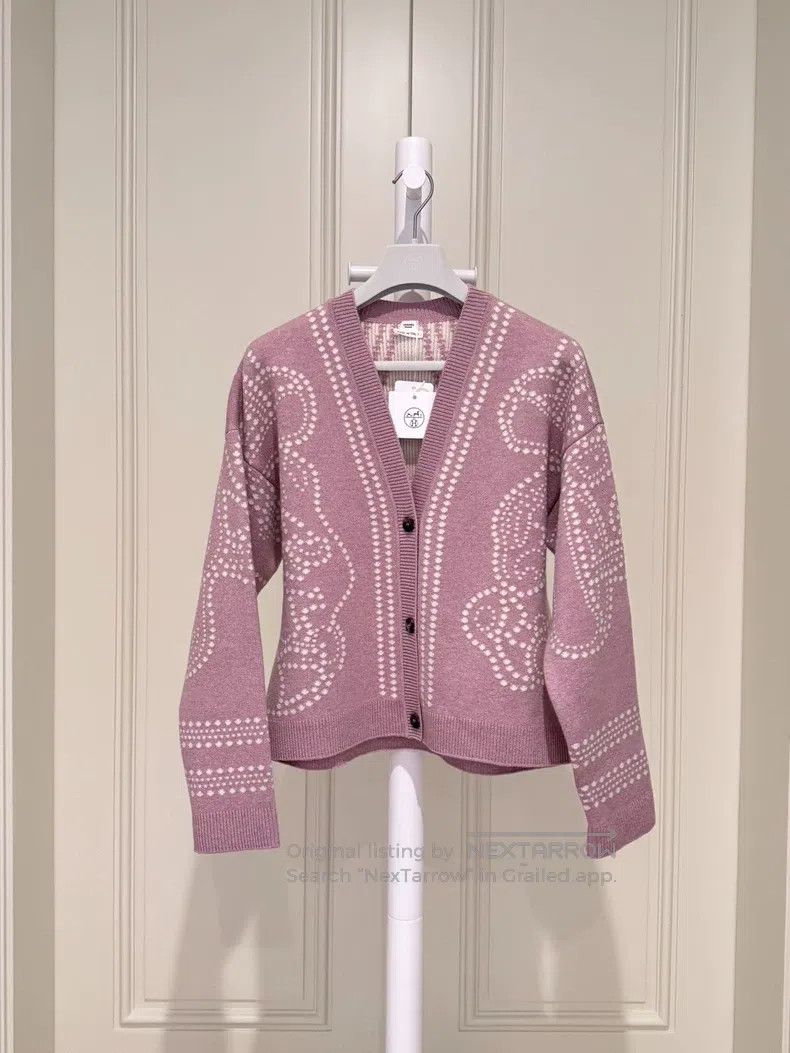 Hermes Hermes Lavender Purple Cashmere Knitwear Coat Size XS / US 0-2 / IT 36-38 - 1 Thumbnail