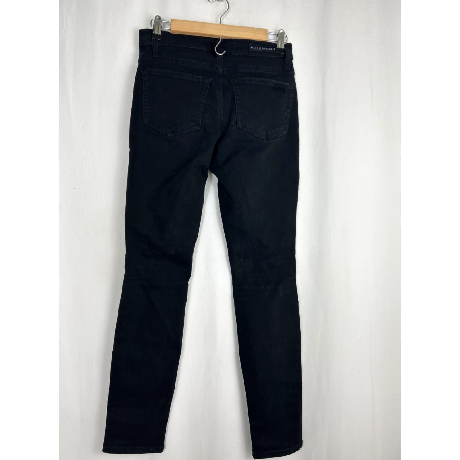 Vintage Rock And Republic Berlin Jeans Black Distressed Womens 8 29x30 Ankle Size ONE SIZE - 7 Thumbnail