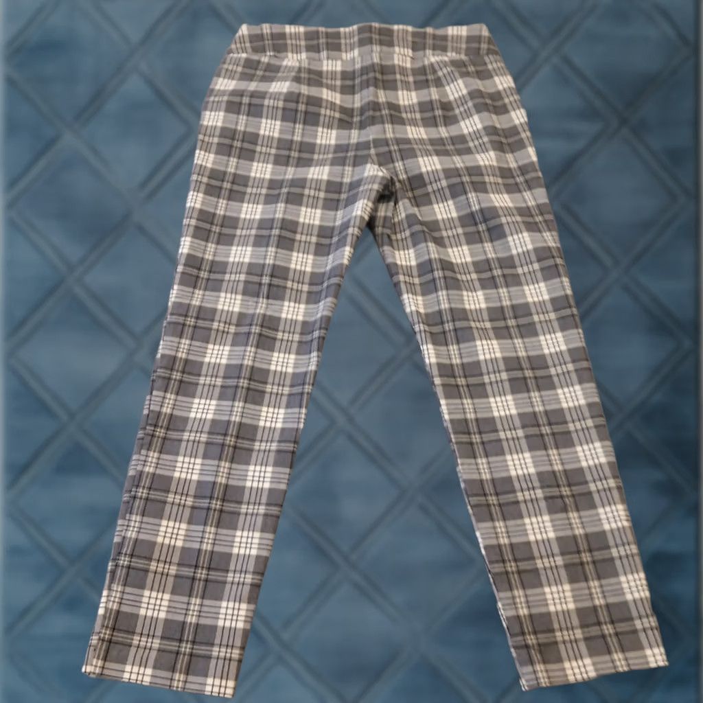 Vintage Cato Pants Womens 14 Gray Ankle Size Yellow Plaid Pull Stretch 32x26 Mid Rise Size 36" / US 14 / IT 50 - 1 Thumbnail