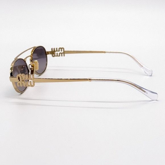 Miu Miu NEW MIU MIU MU54ZS 5AK30C WOMEN SUNGLASSES SMU 54Z GOLD OVAL Size ONE SIZE - 7 Thumbnail