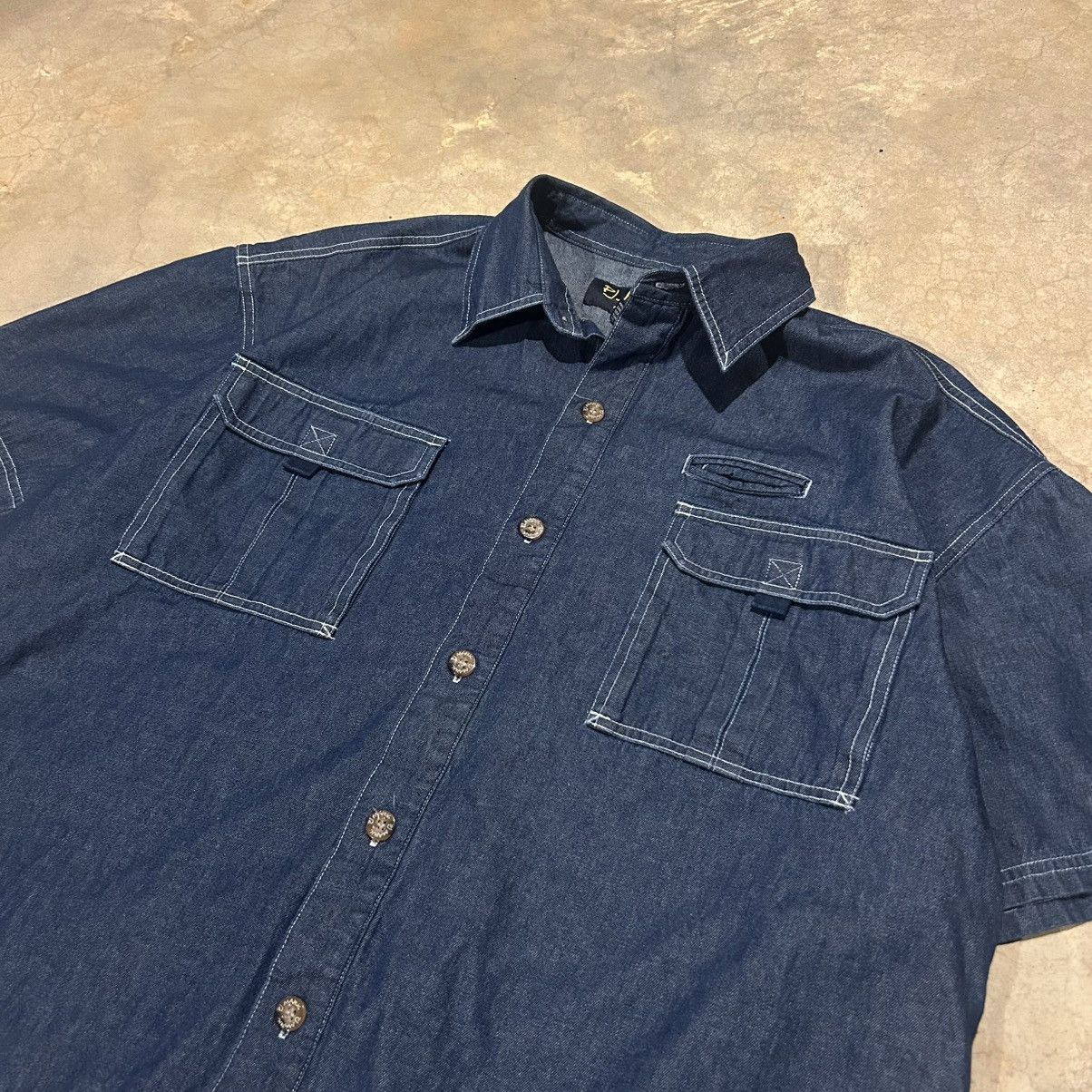 Southpole × Vintage Vintage 2000s PJ Jeans Stash Pocket Denim Button Up Shirt Size US XL / EU 56 / 4 - 3 Thumbnail