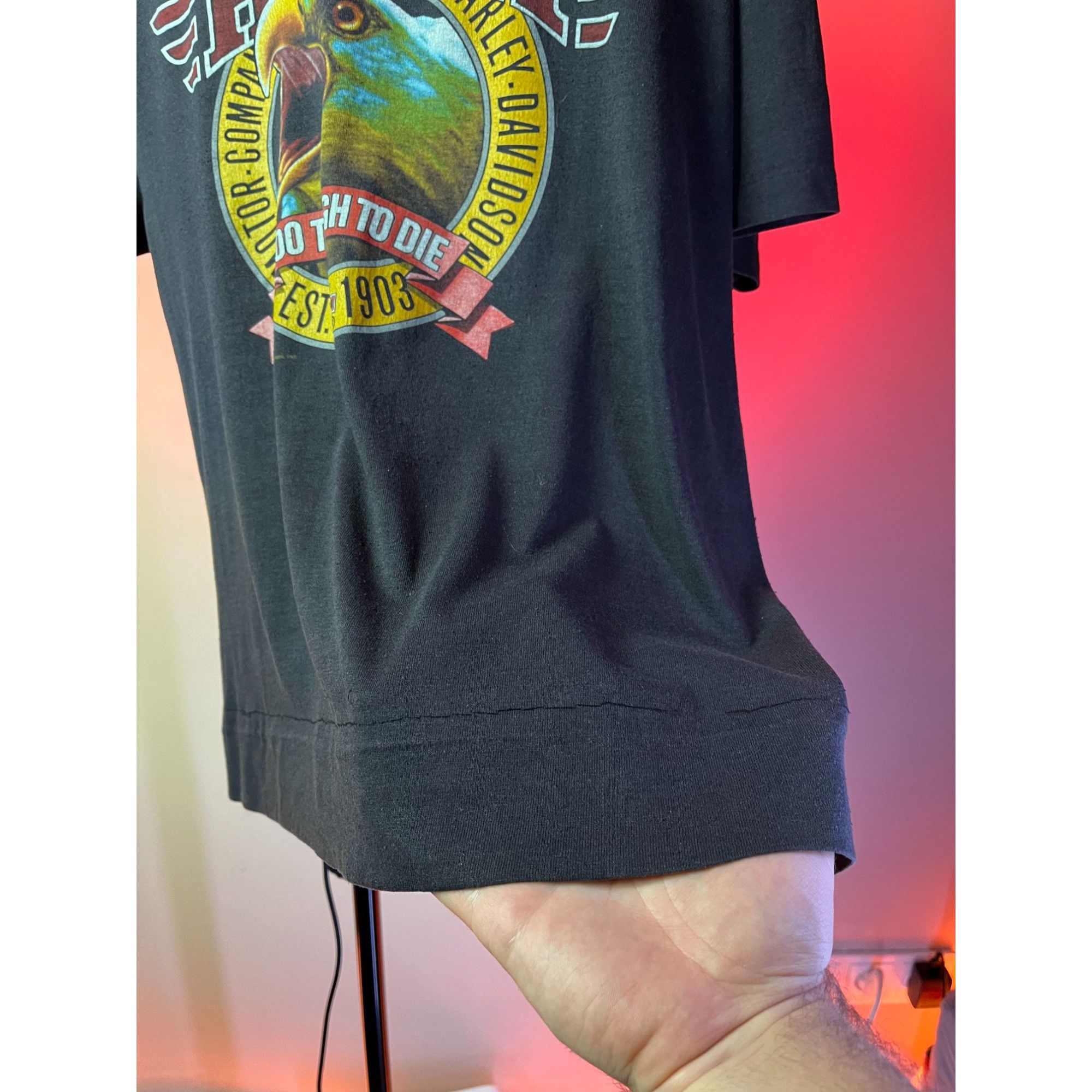 Harley Davidson × Vintage Very Rare 1987 Harley Davidson Vintage Eagle T-shirt USA Size US L / EU 52-54 / 3 - 6 Thumbnail