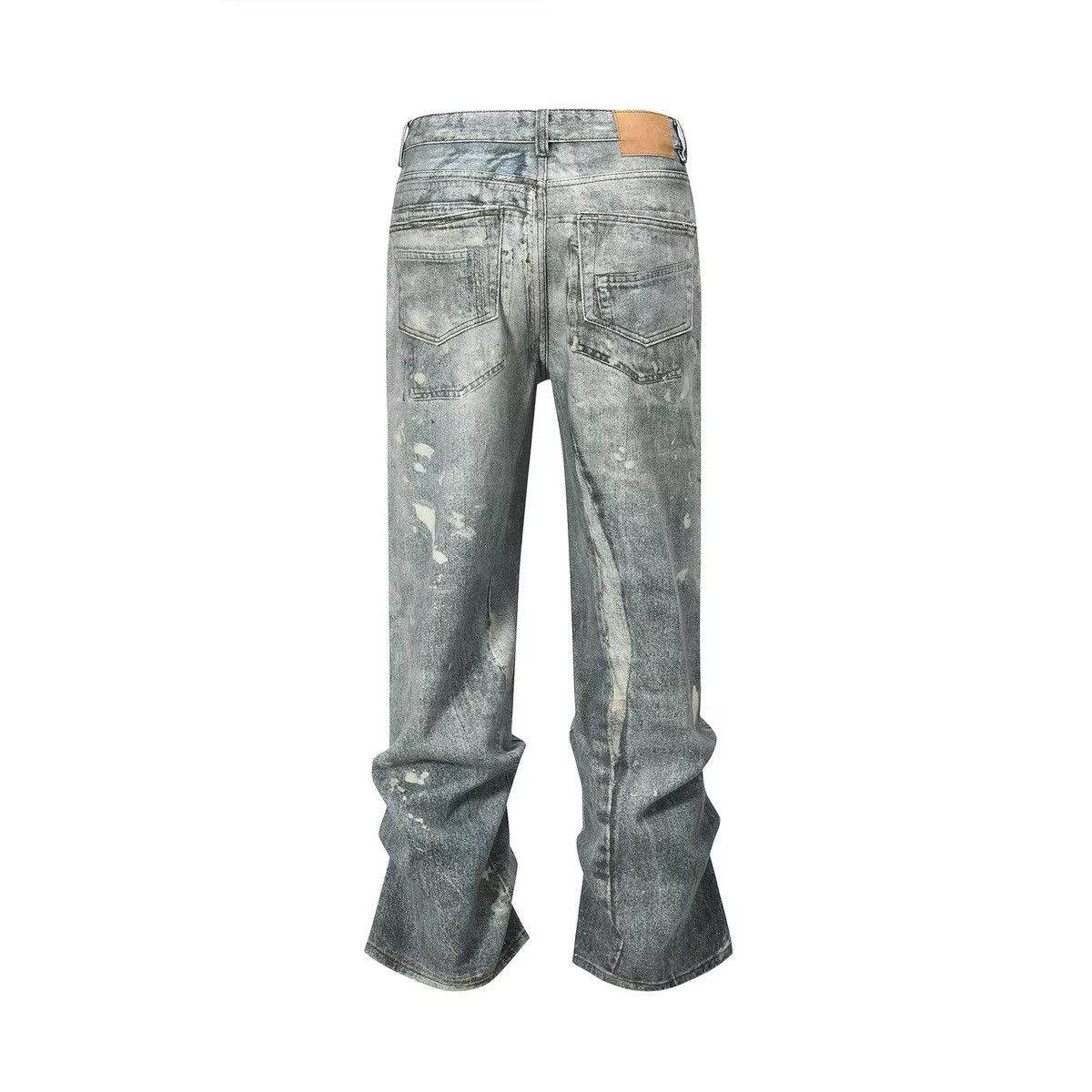 Jean Streetwear Retro Washed Hole Blue Baggy Jeans Size US 35 - 2 Thumbnail