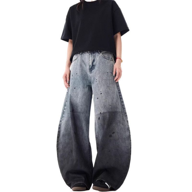Japanese Brand × Jean Retro wide leg high street splashed ink jeans Size US 32 / EU 48 - 5 Thumbnail