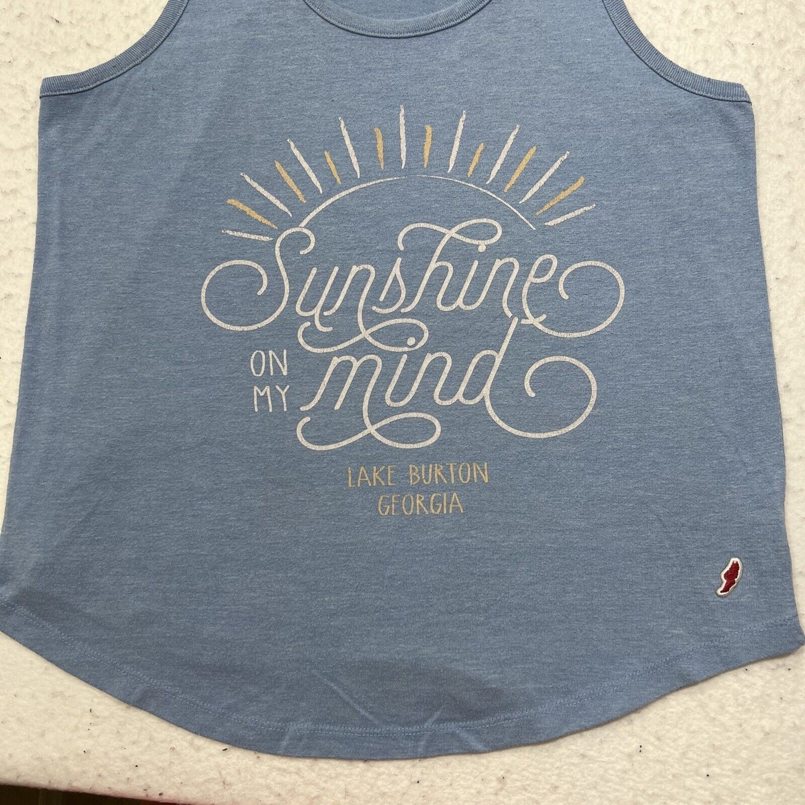 Other League Large Blue Tank Top Sunshine Mind Lake Burton Georgia Size L / US 10 / IT 46 - 6 Thumbnail