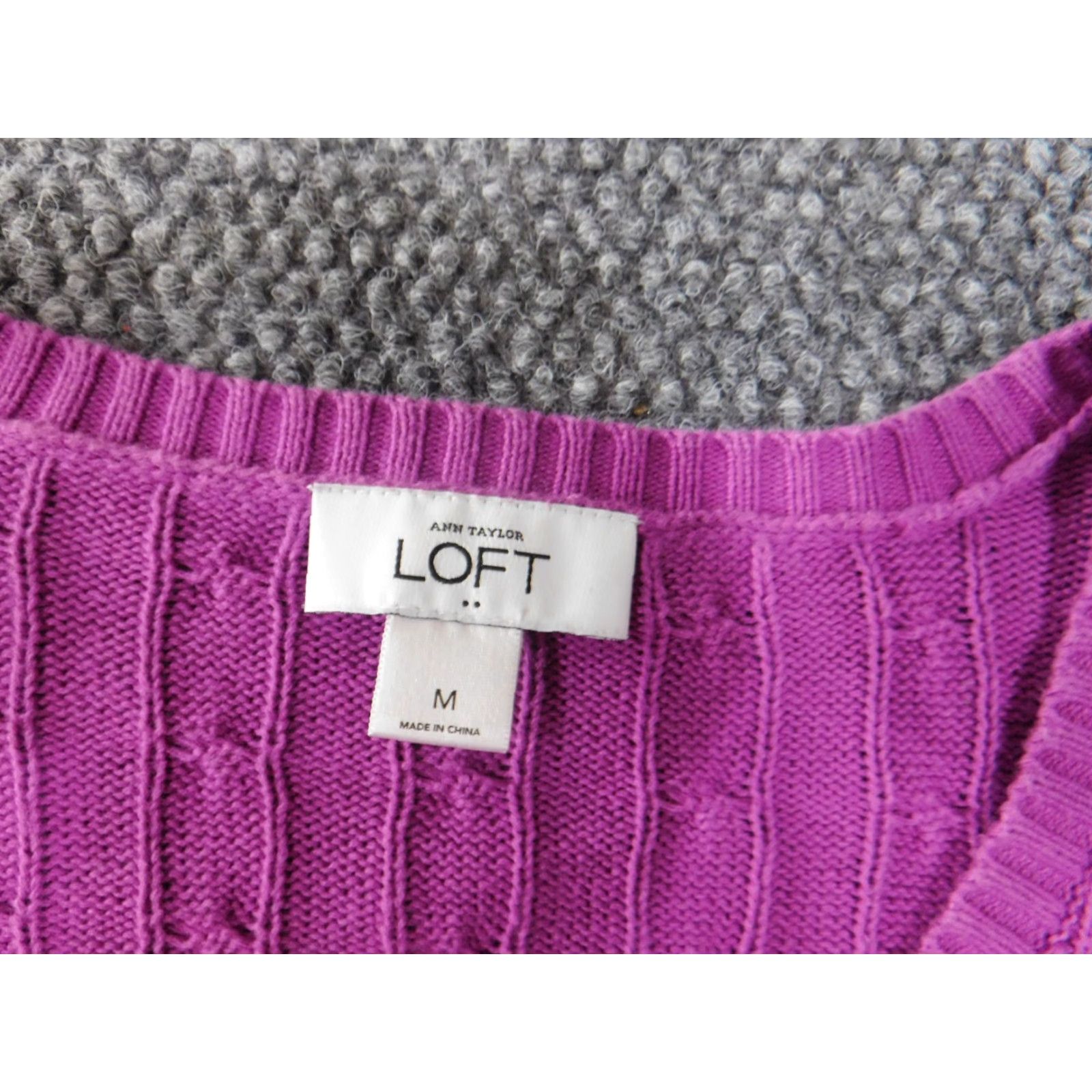 Loft LOFT Sweater Pullover V-Neck Knit Cotton Purple M Women Regular Knit Style Stretch Casual Fall Winter Spring Women Mens? Size M / US 6-8 / IT 42-44 - 6 Thumbnail