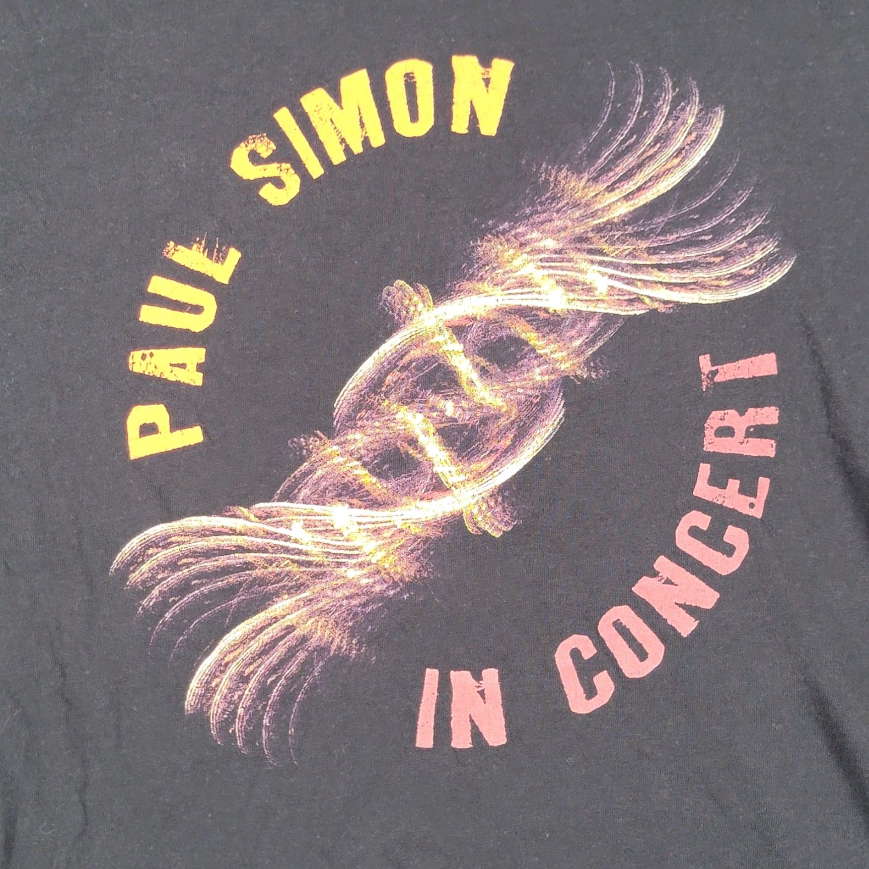 Simons VINTAGE Paul Simon In Concert Shirt mens Small Black Graphic Print T-Shirt Music Classic Rock Punk Crew Neck Short Sleeve Gildan Heavy Cotton Mens Size US S / EU 44-46 / 1 - 2 Thumbnail