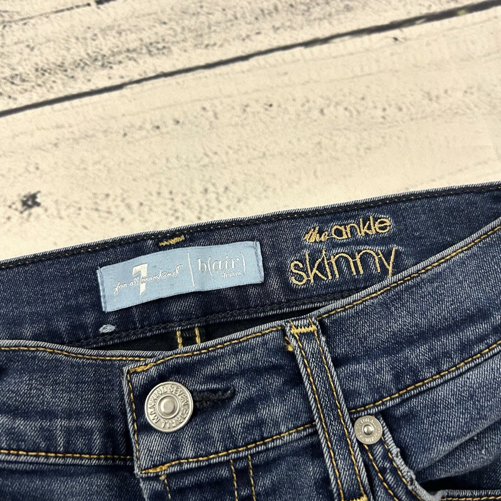 7 For All Mankind 7 For All Mankind Ankle Skinny Denim Blue Jeans Women's 24 Regular Jeans 24 Blue Skinny Womens Size 42" / US 20 - 2 Thumbnail